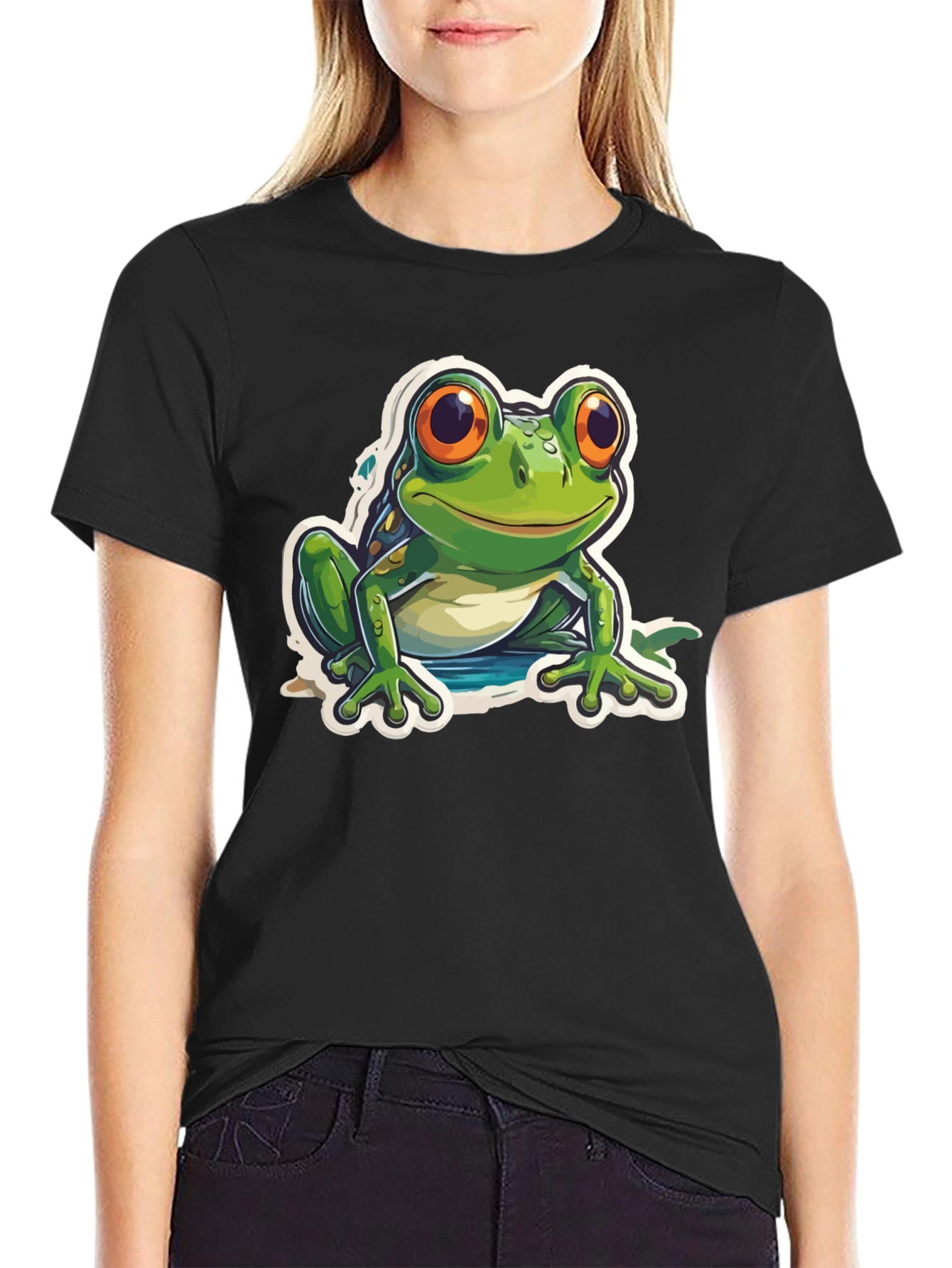Black Frog Graphic Black T-Shirt view 2