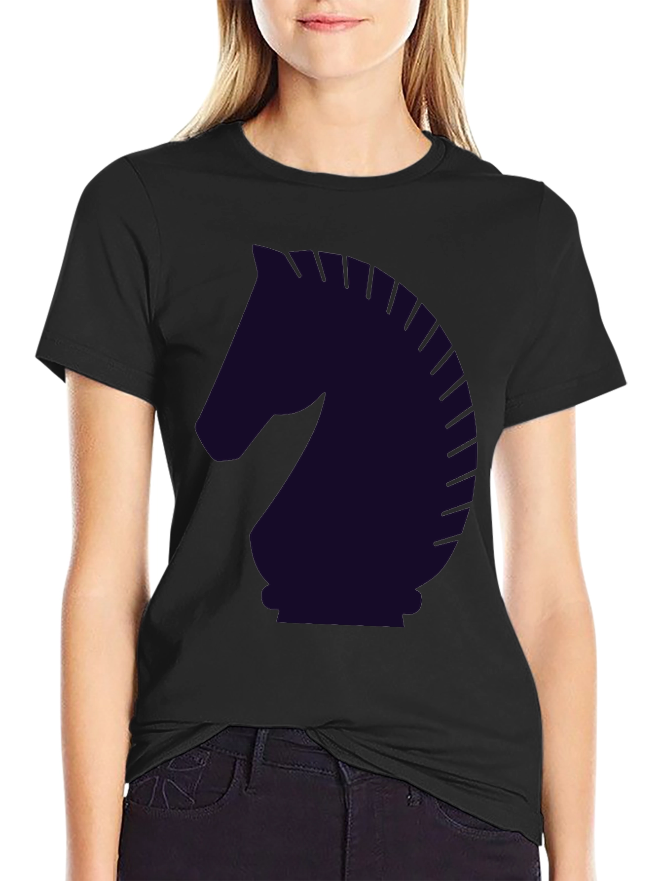 Black Chess Knight Graphic T-Shirt - Black view 2