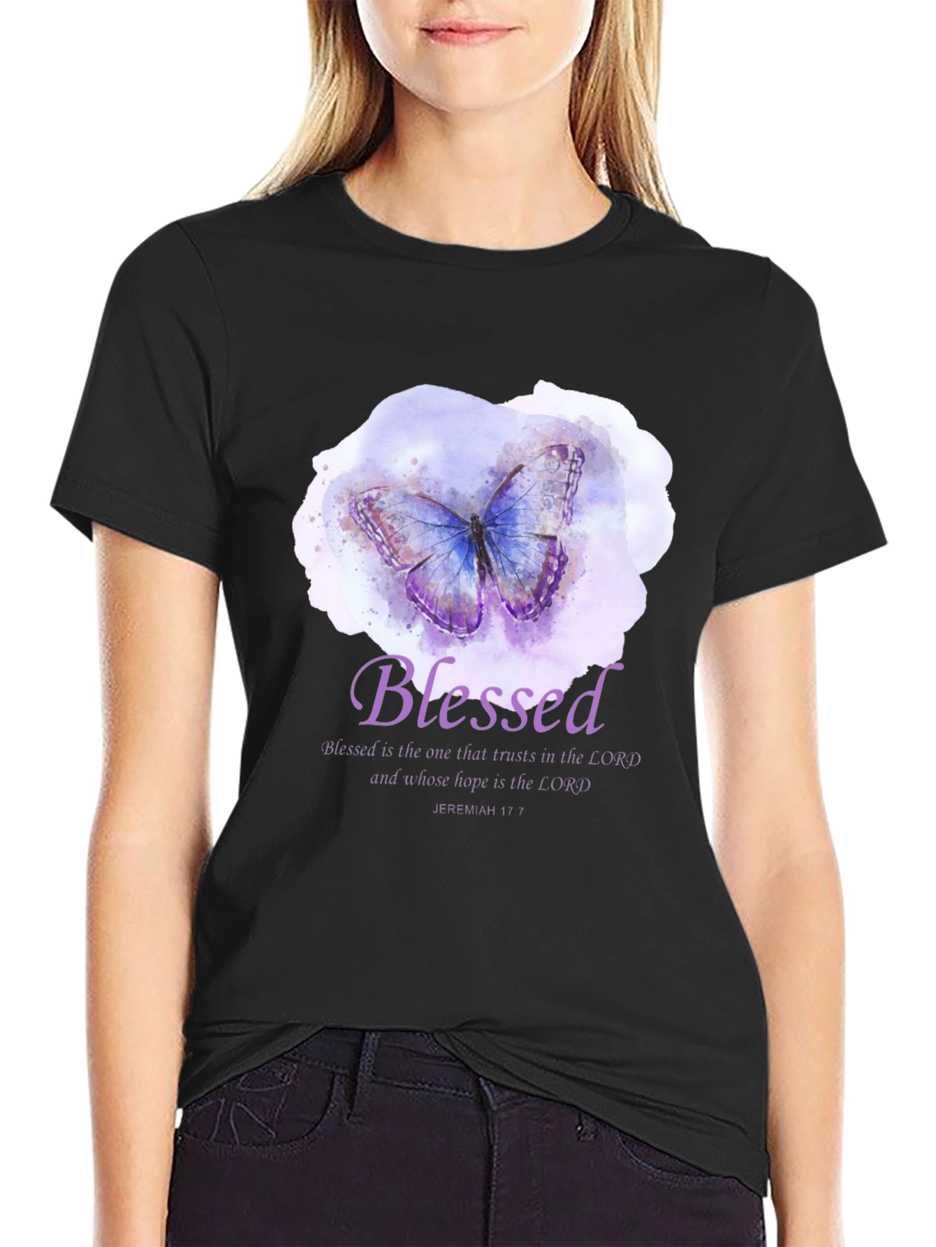 Blessed Butterfly T-Shirt - Jeremiah 17:7 Christian Tee - 2