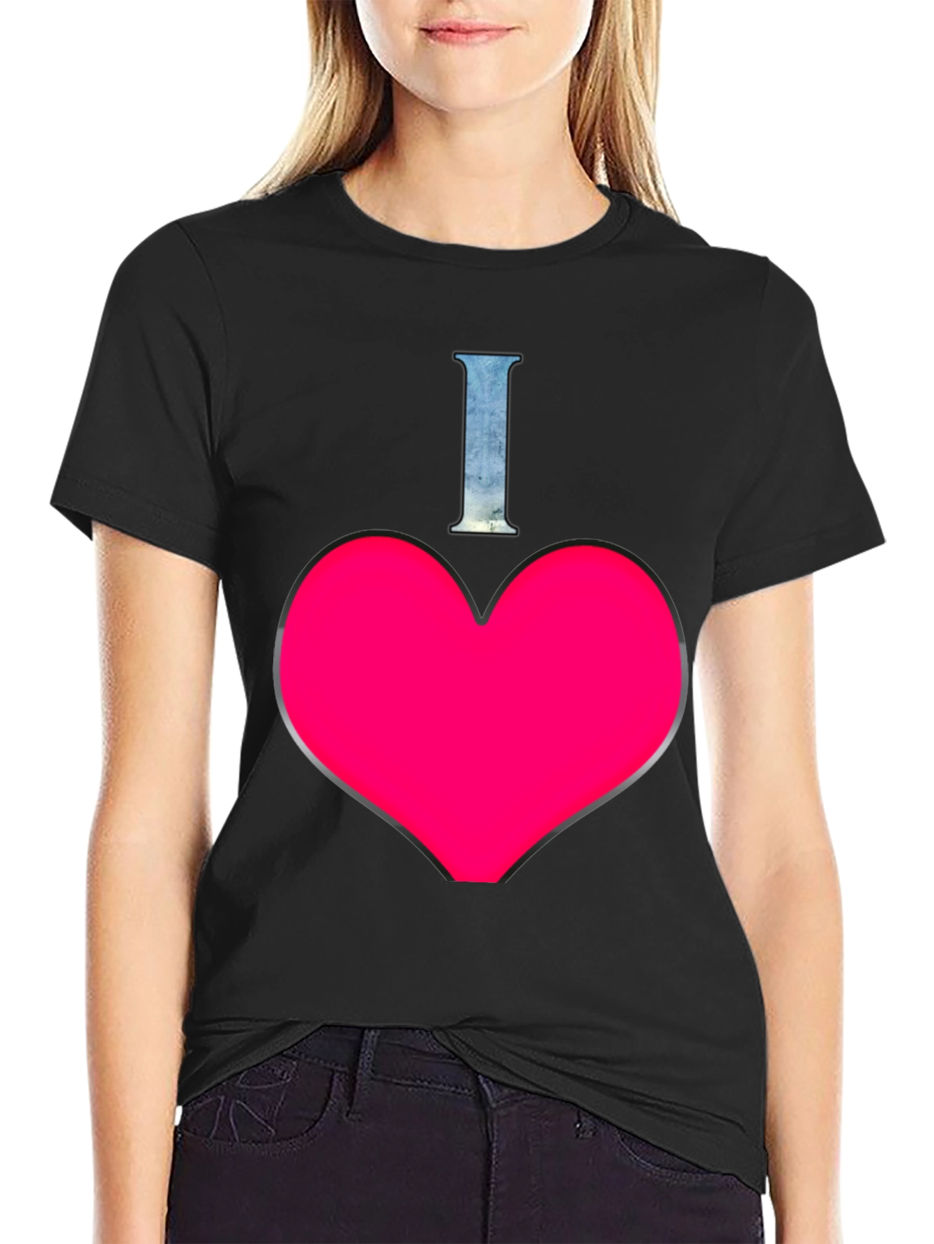 Black I Heart T-Shirt - Stylish Graphic Tee view 2