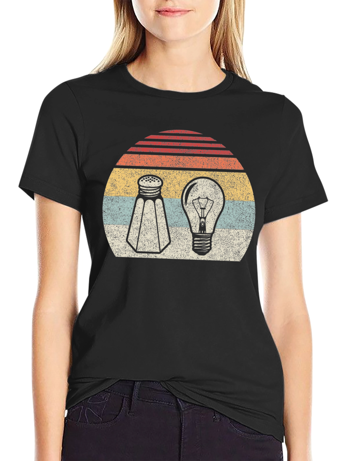 Black Salt and Light Graphic Tee - Retro Design view 2