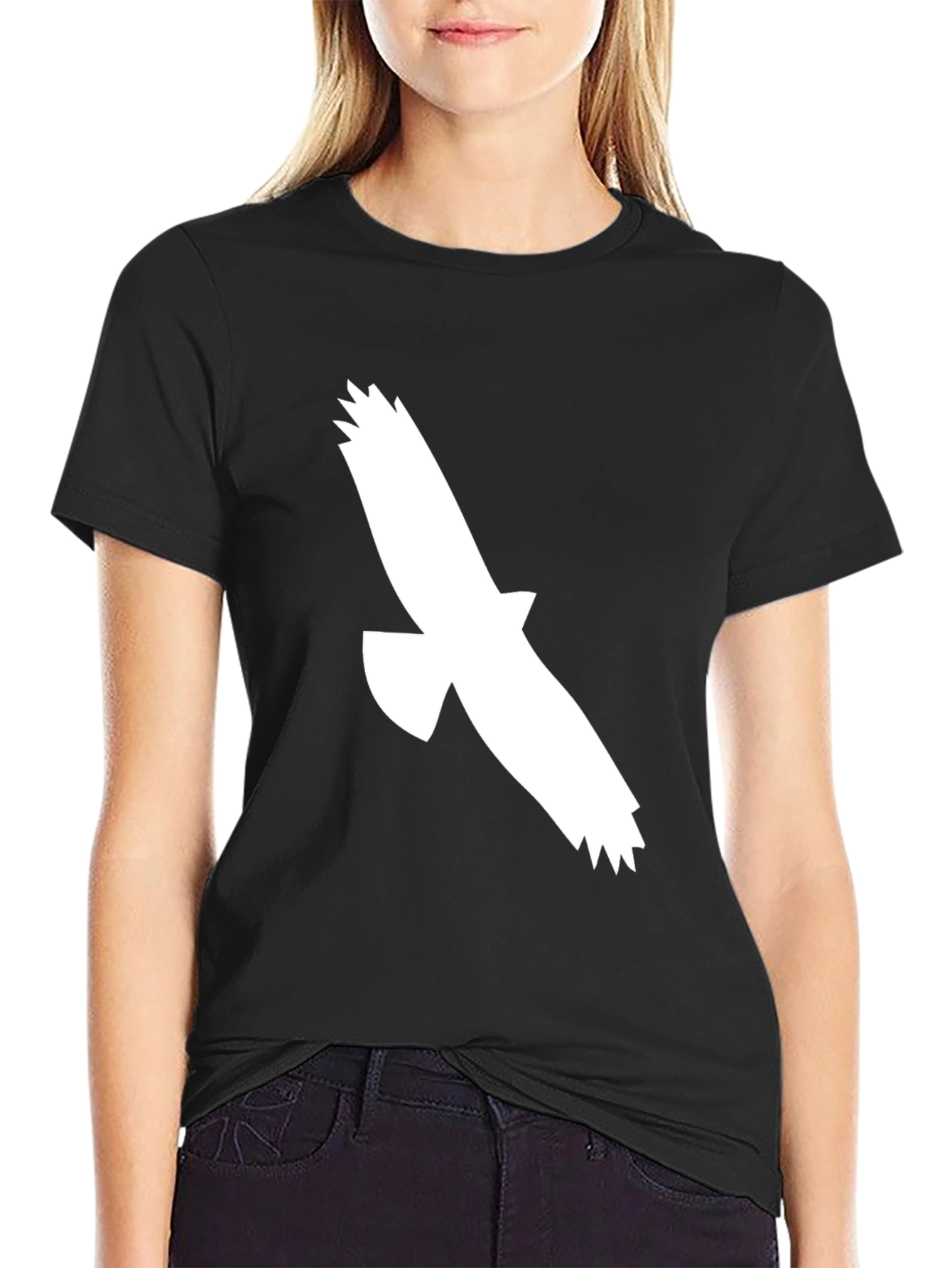 Black T-Shirt with Eagle Graphic - 2