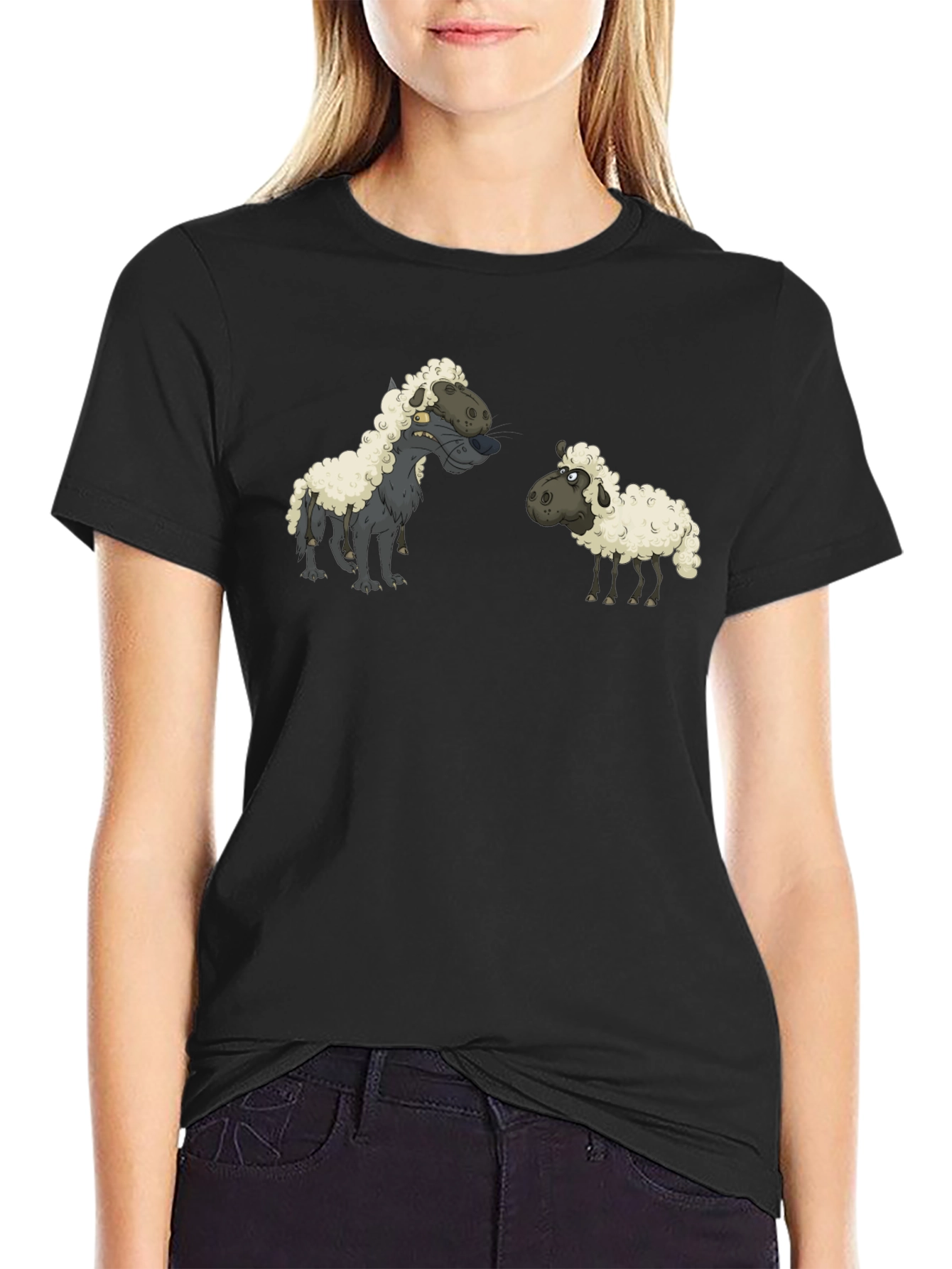 Black Wolf in Sheep's Clothing Black T-Shirt view 2