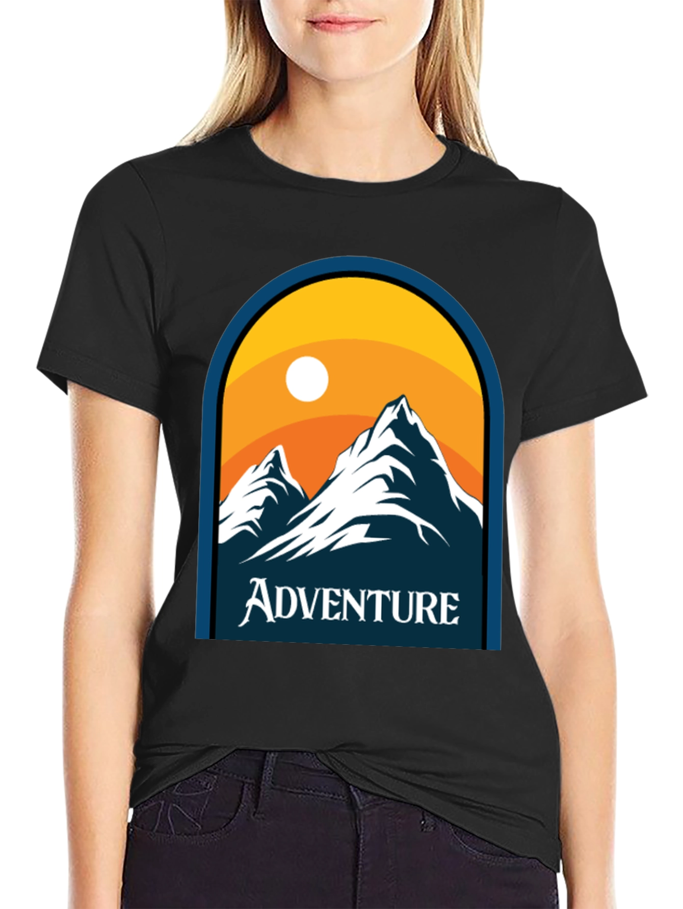 Black Adventure Mountain Graphic Tee view 2