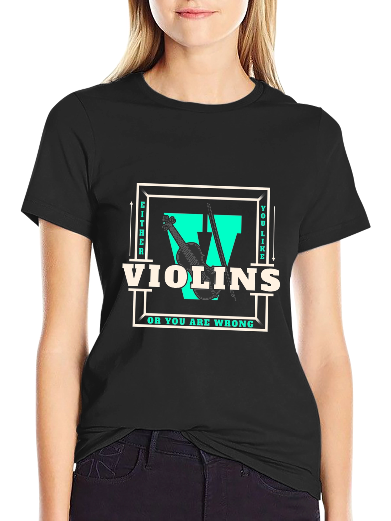Black Violin Lover T-Shirt - Music Gift view 2
