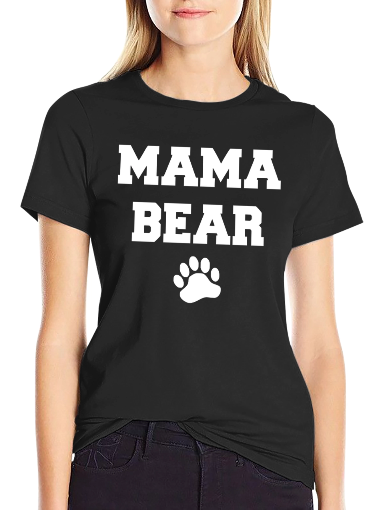 Black Mama Bear T-Shirt - Black Tee view 2