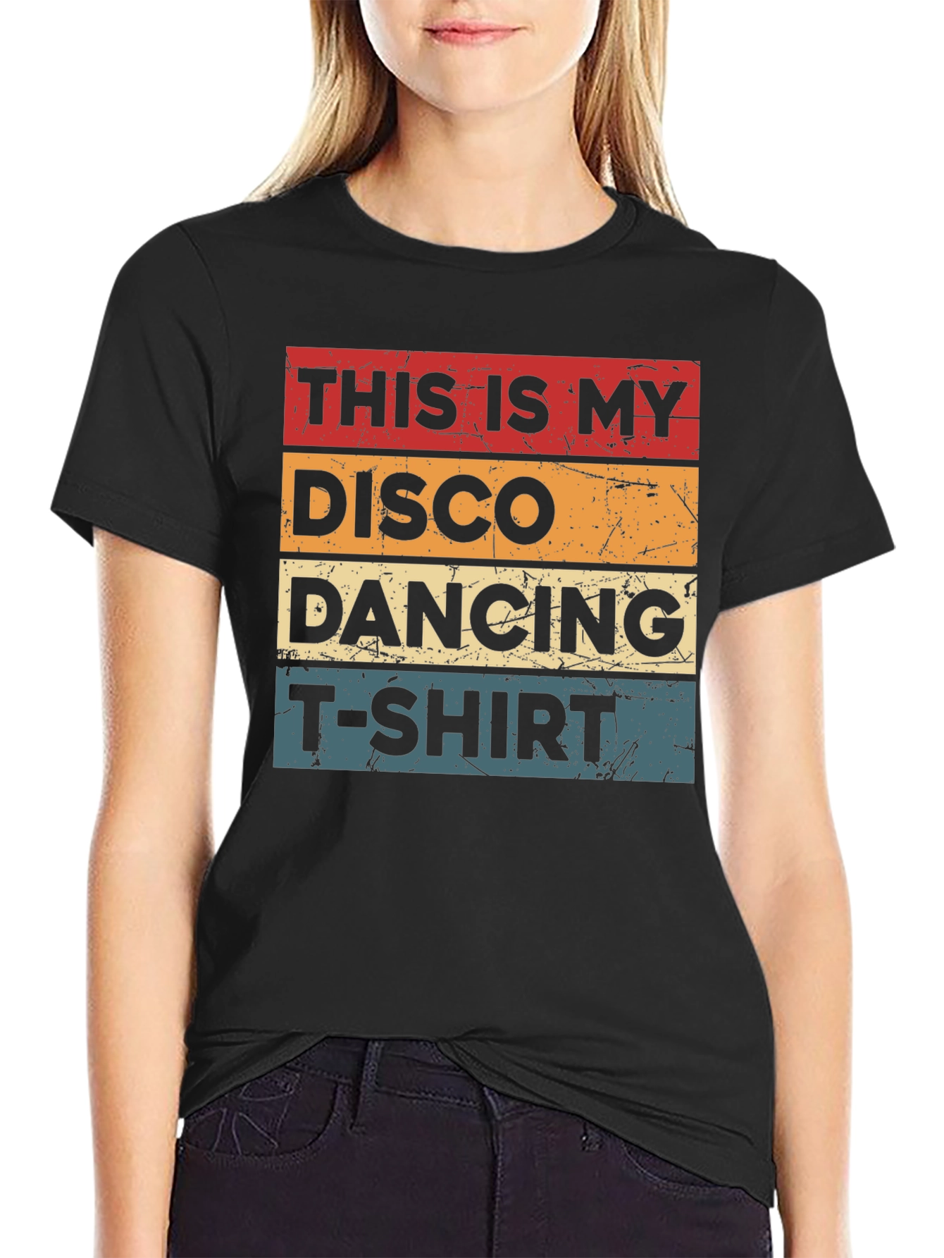 Black Disco Dancing Graphic T-Shirt - Retro Style view 2