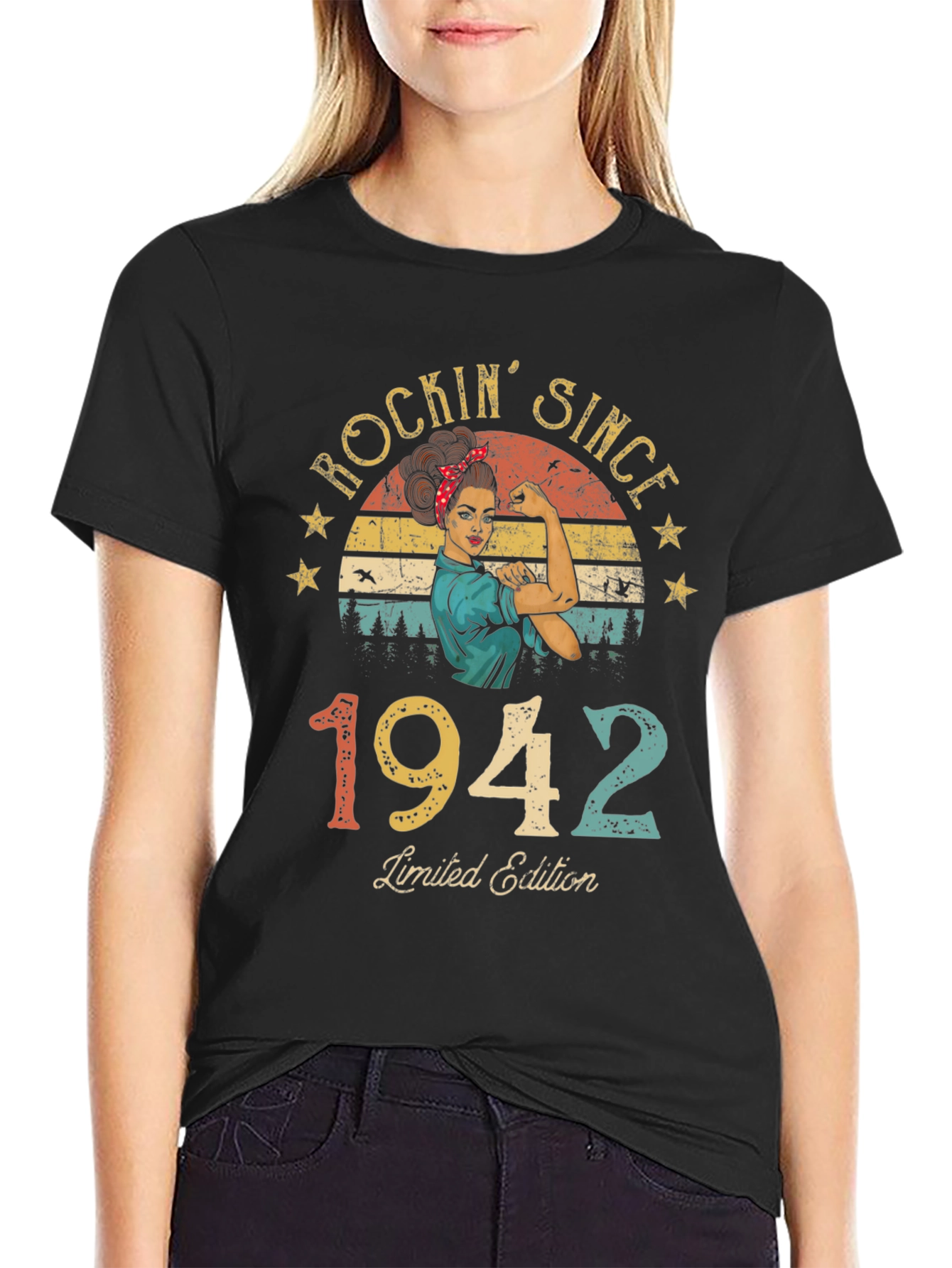 Black Rockin' Since 1942 Limited Edition T-Shirt view 2