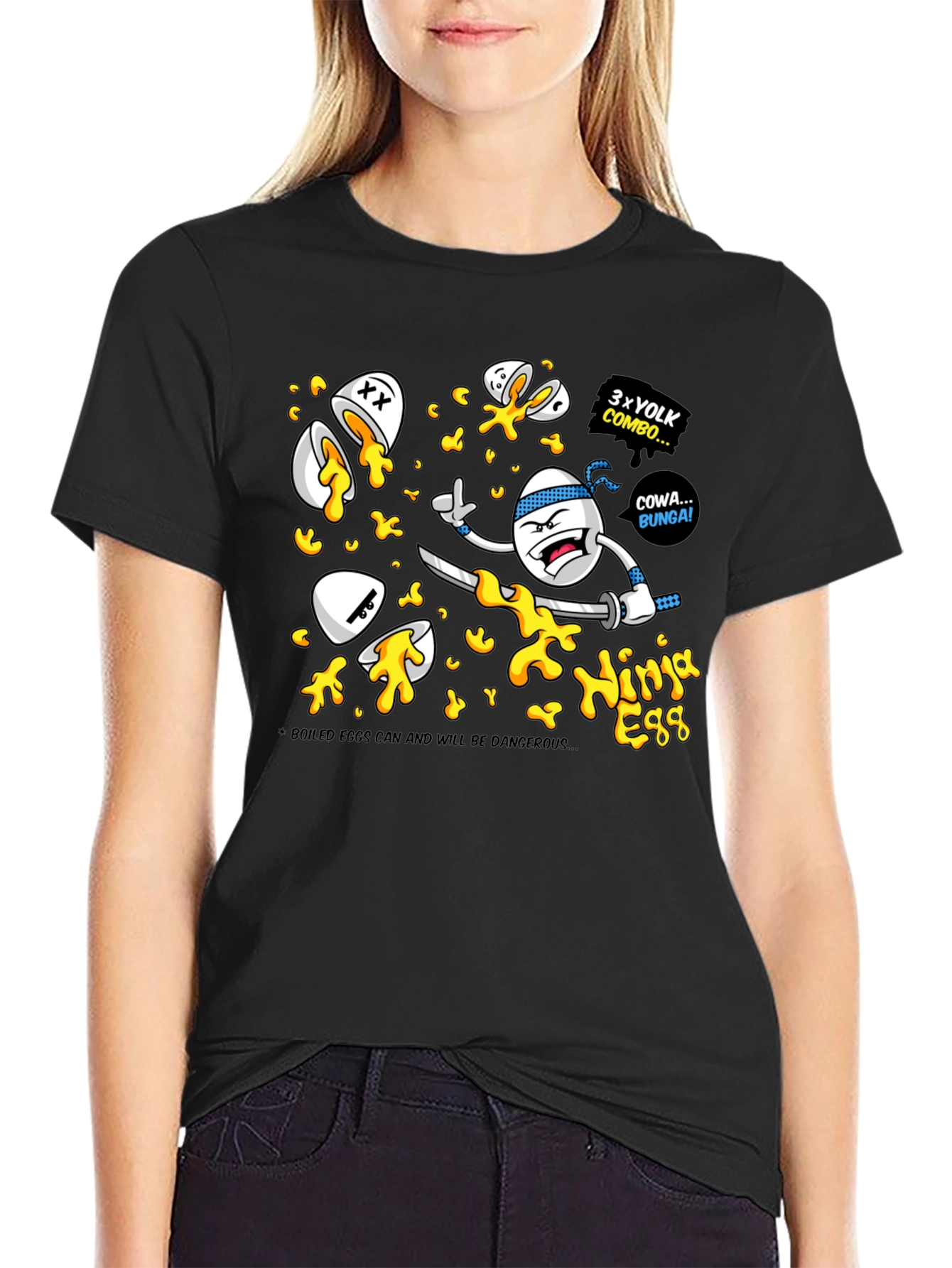 Black Ninja Egg Graphic T-Shirt view 2