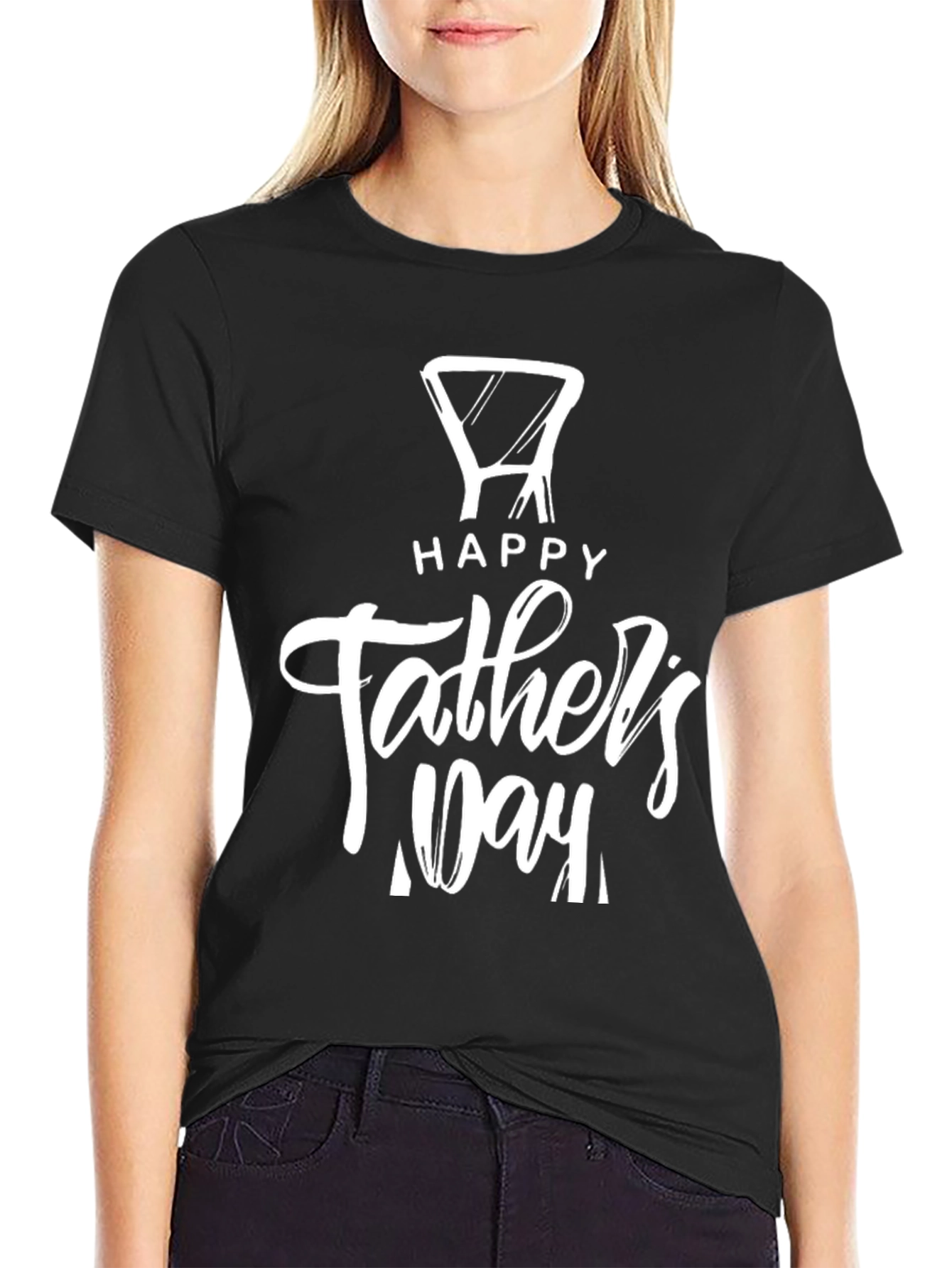 Black Happy Father's Day Men's T-Shirt view 2