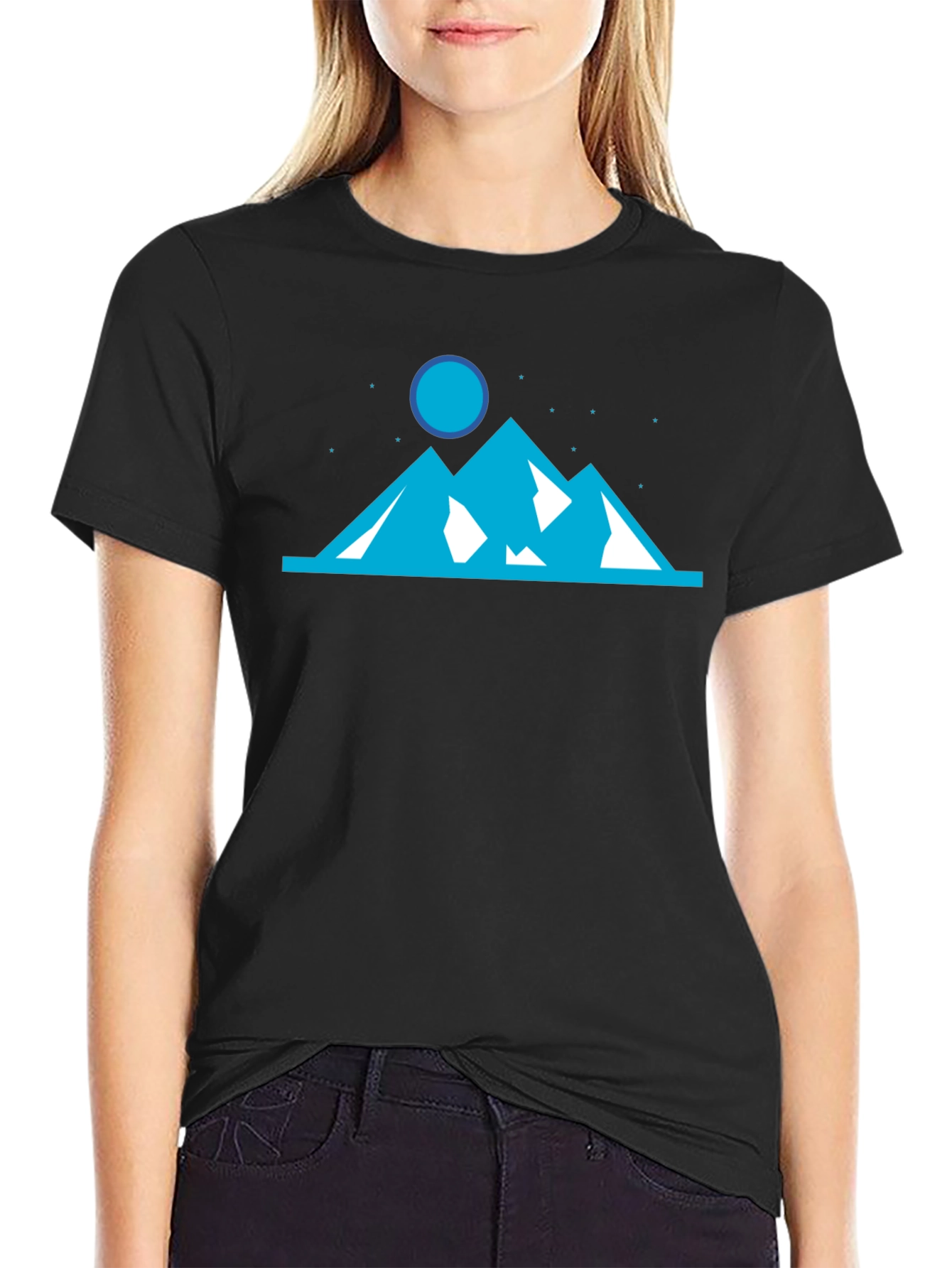 Black Mountainscape Graphic Tee - Stylish & Unique Design view 2