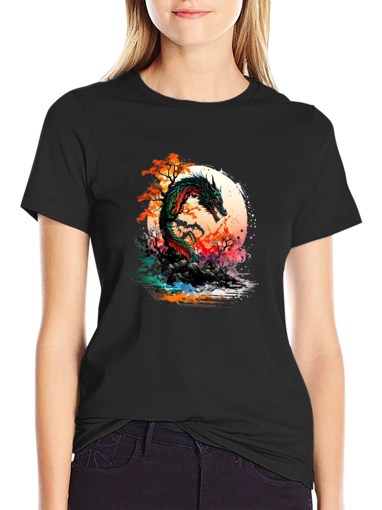 Black Dragon Graphic Tee - Unique Design view 2