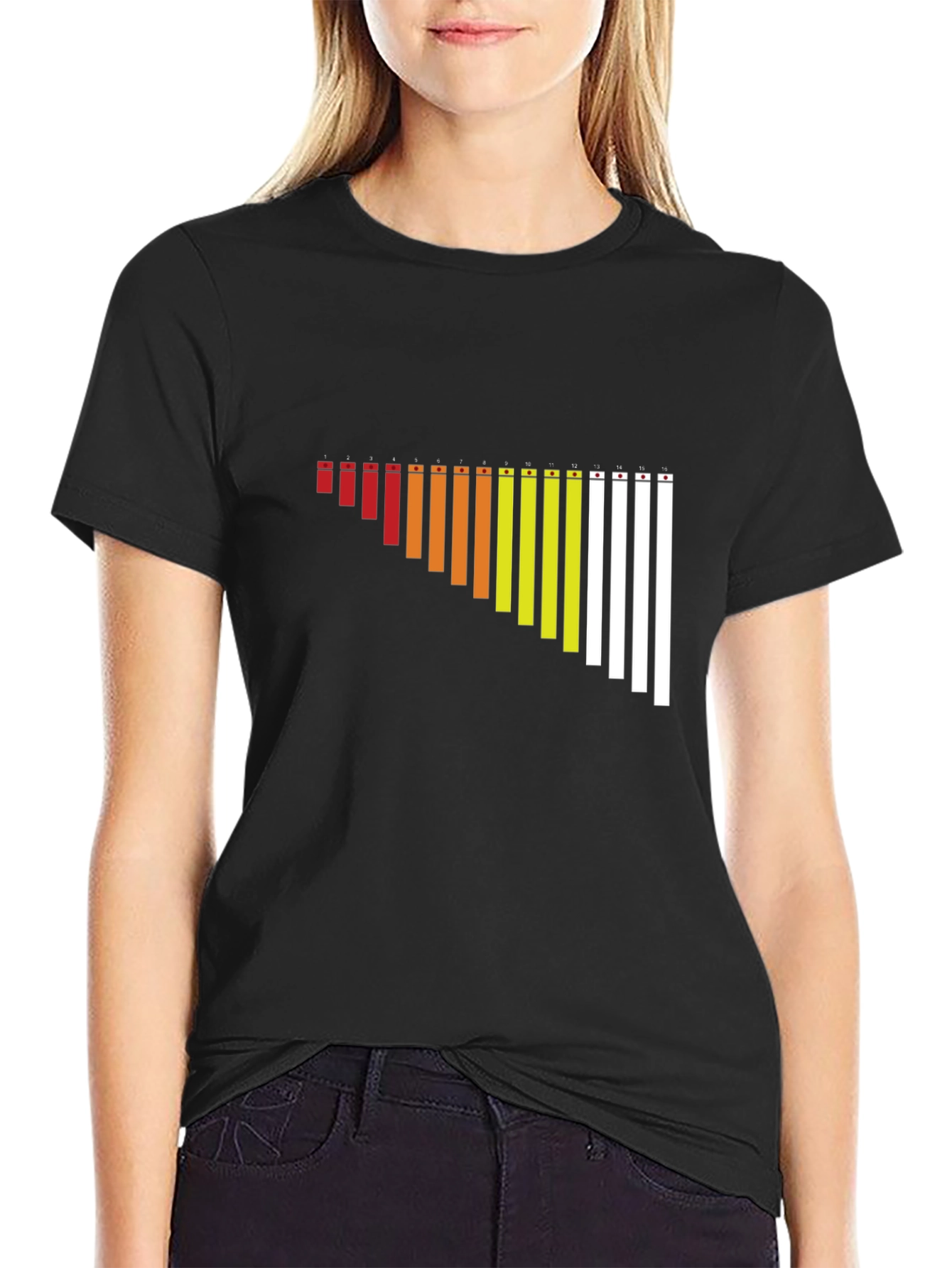 Black Gradient Xylophone Black T-Shirt view 2