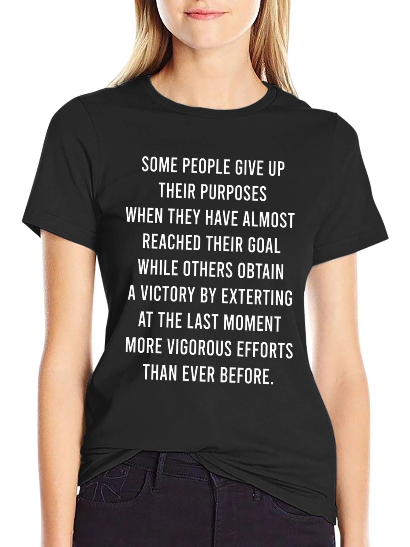 Black Motivational T-Shirt - Never Give Up! view 2