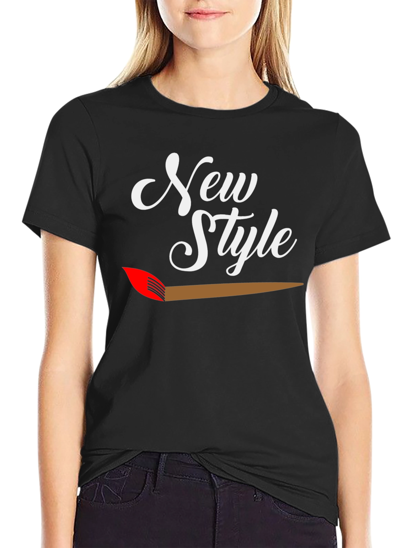 Black New Style Graphic Tee - Men's Black T-Shirt view 2