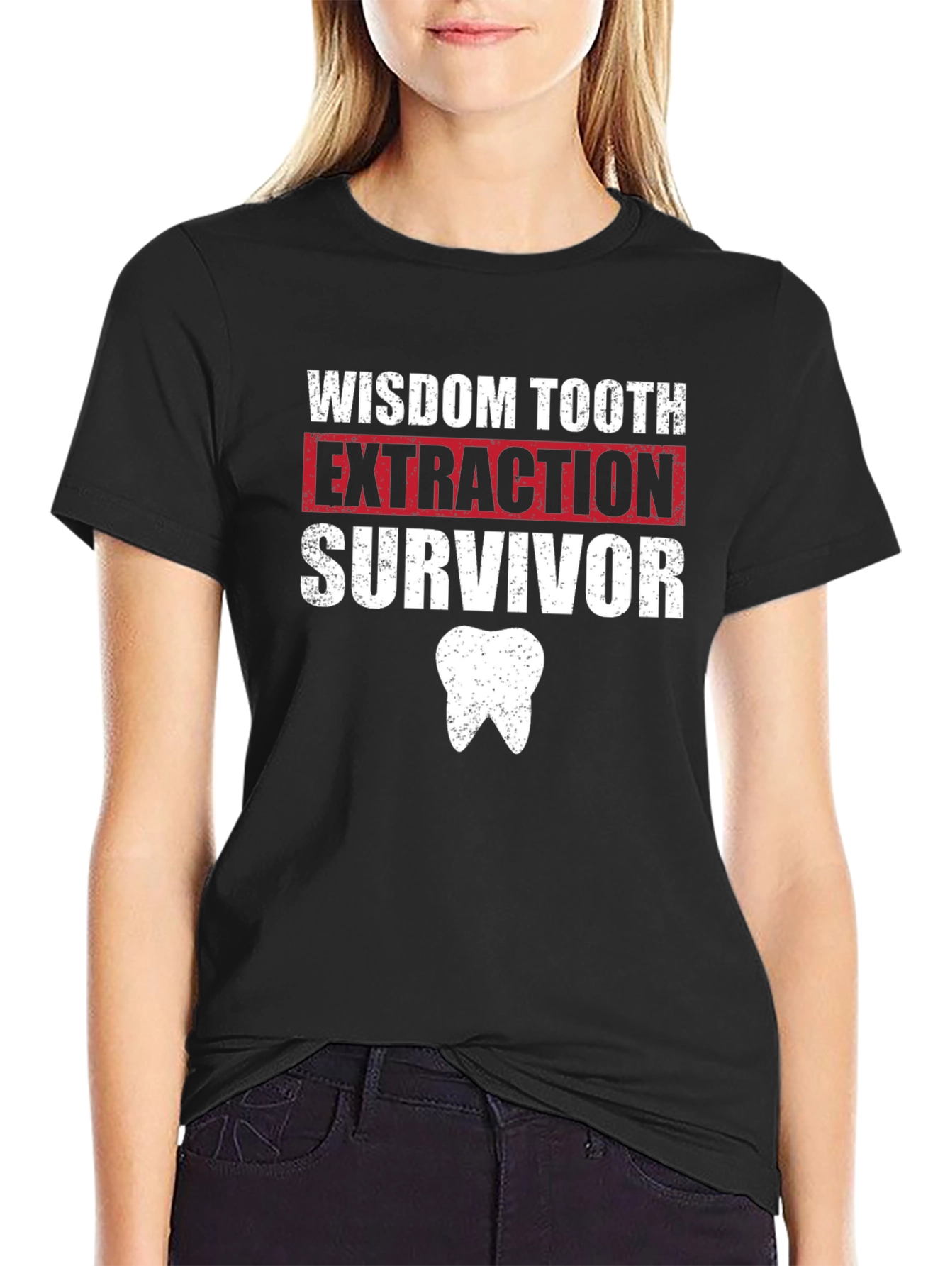 Black Wisdom Tooth Extraction Survivor T-Shirt view 2