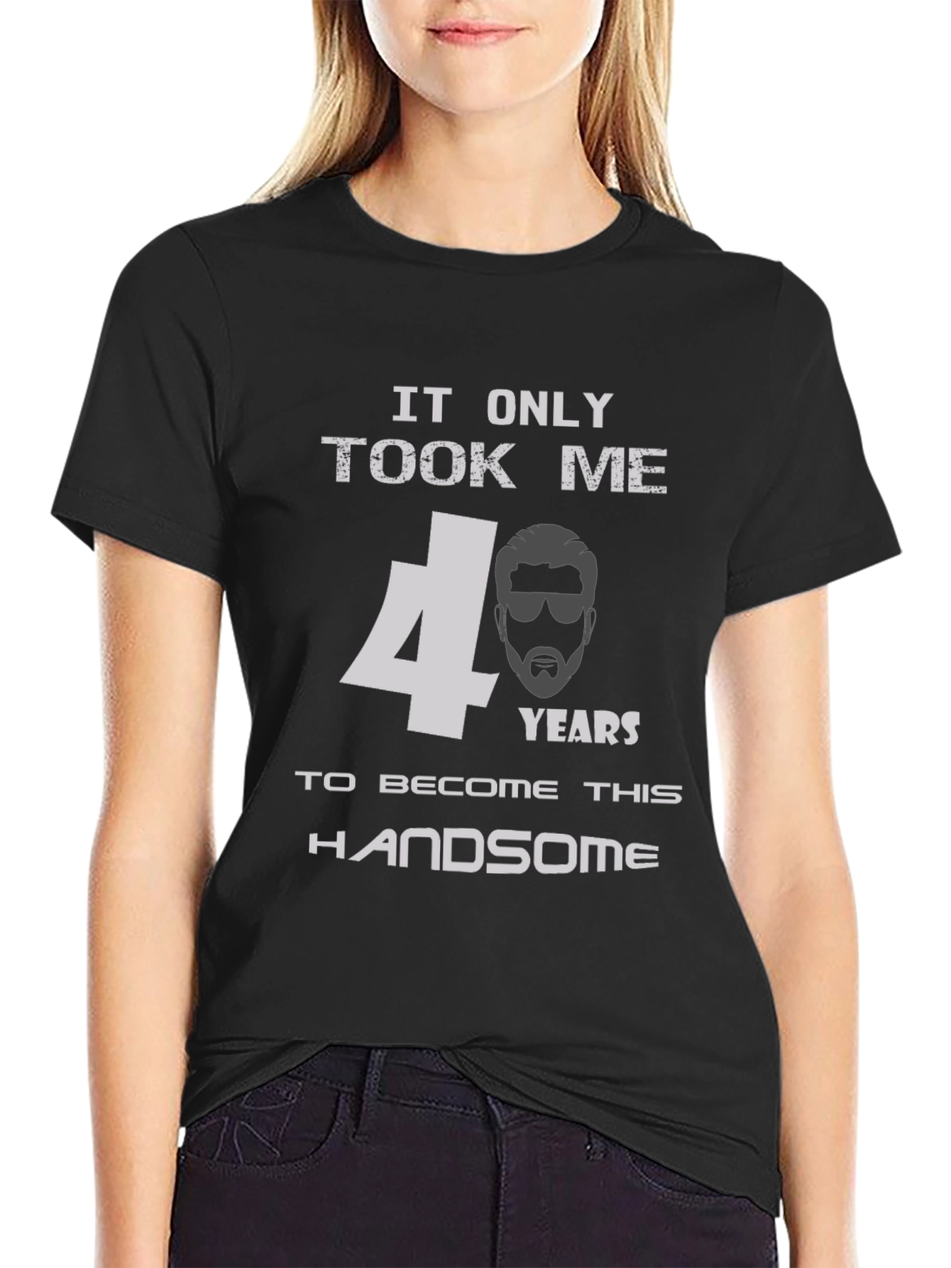 Black Handsome 40th Birthday Men's T-Shirt view 2
