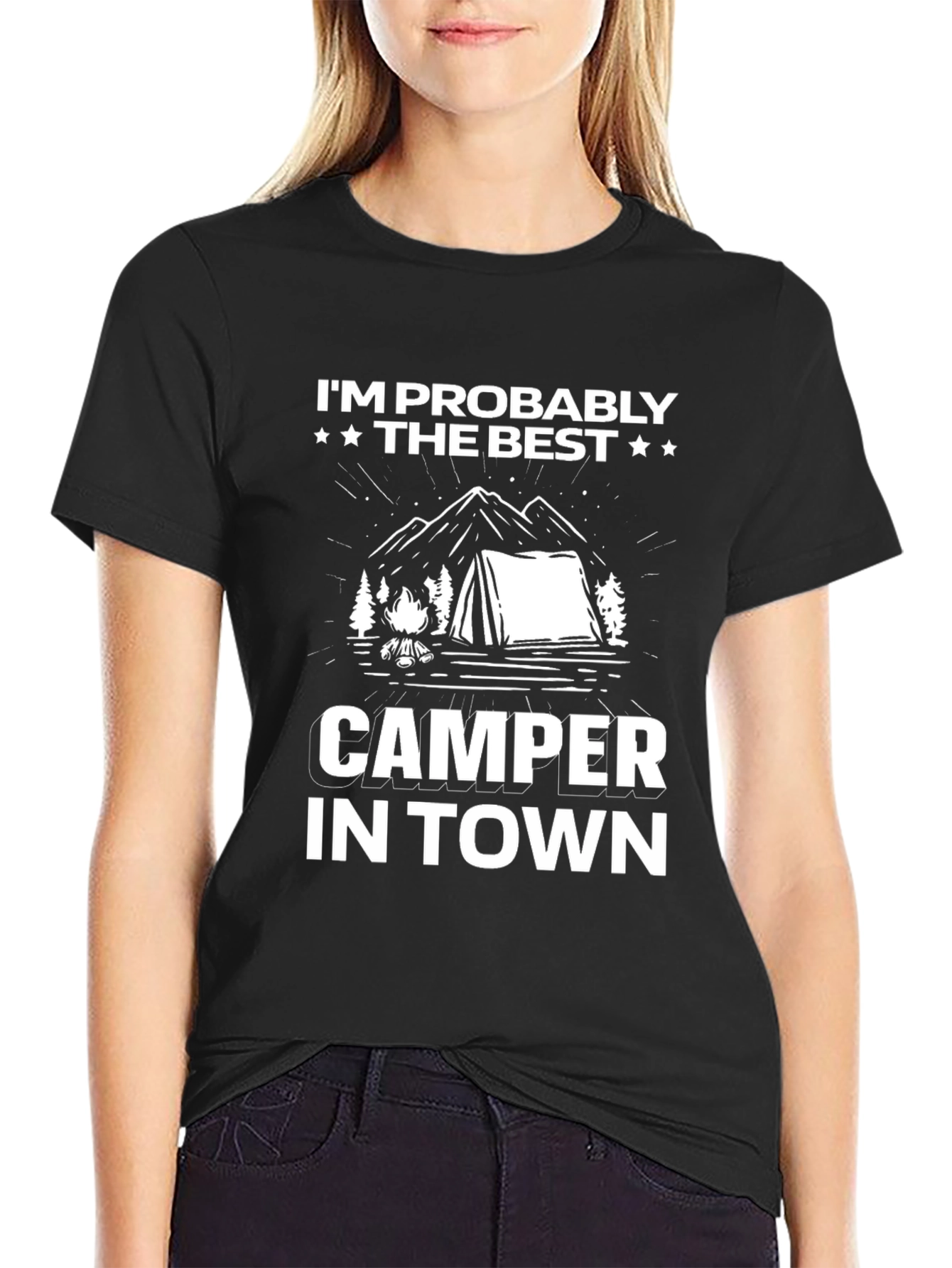 Black Best Camper T-Shirt - Camping Adventure Tee view 2