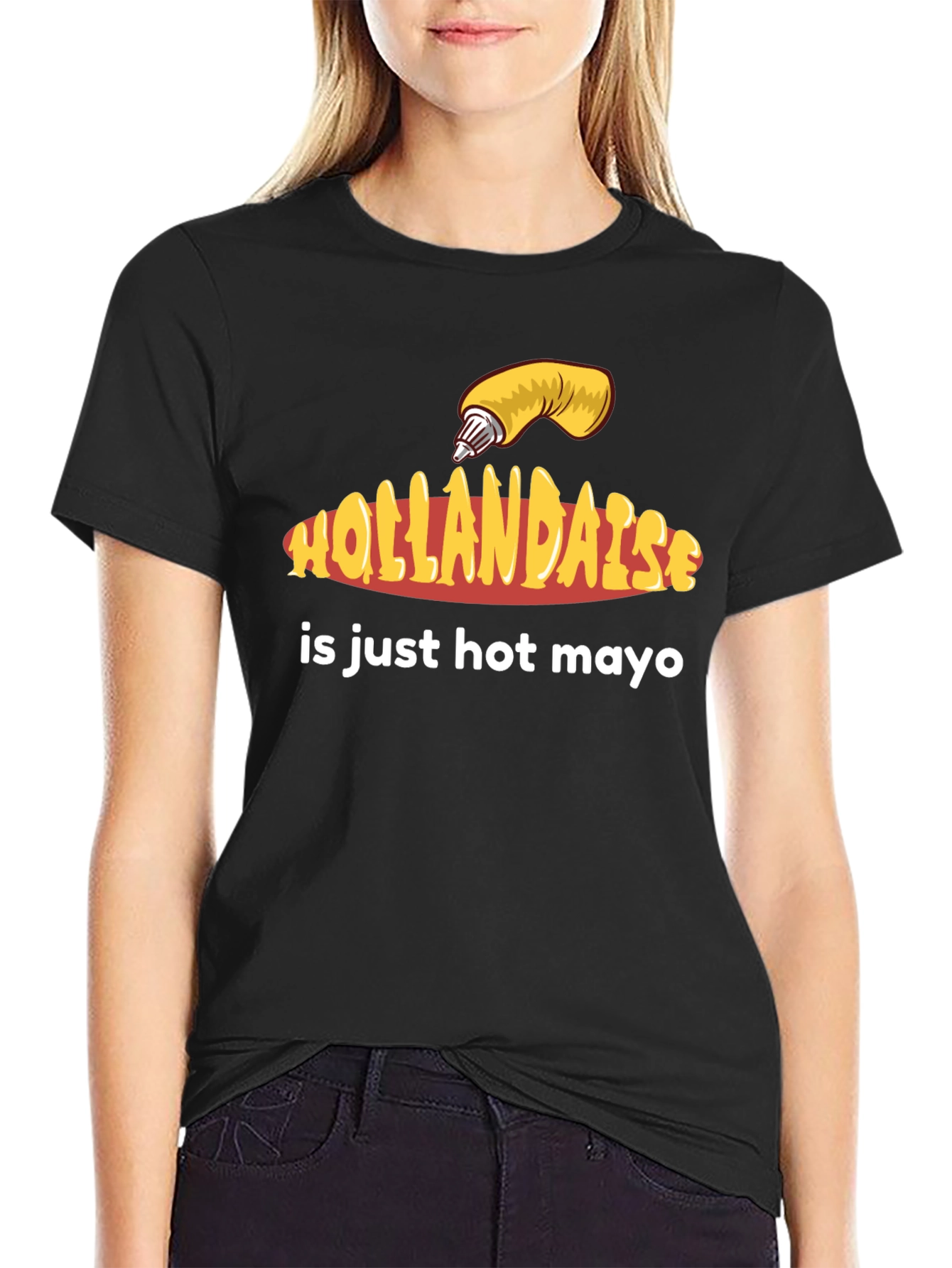 Black Hollandaise Hot Mayo T-Shirt - Funny Foodie Tee view 2