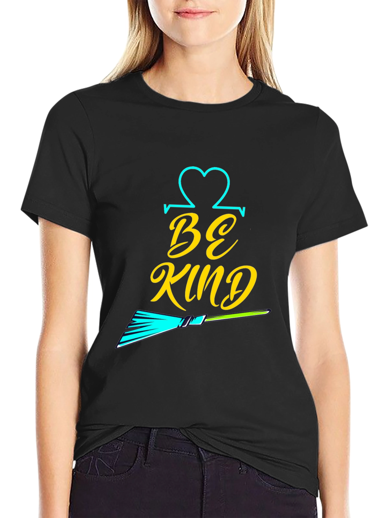 Black Be Kind Graphic Tee -  Stylish Men's Black T-Shirt view 2