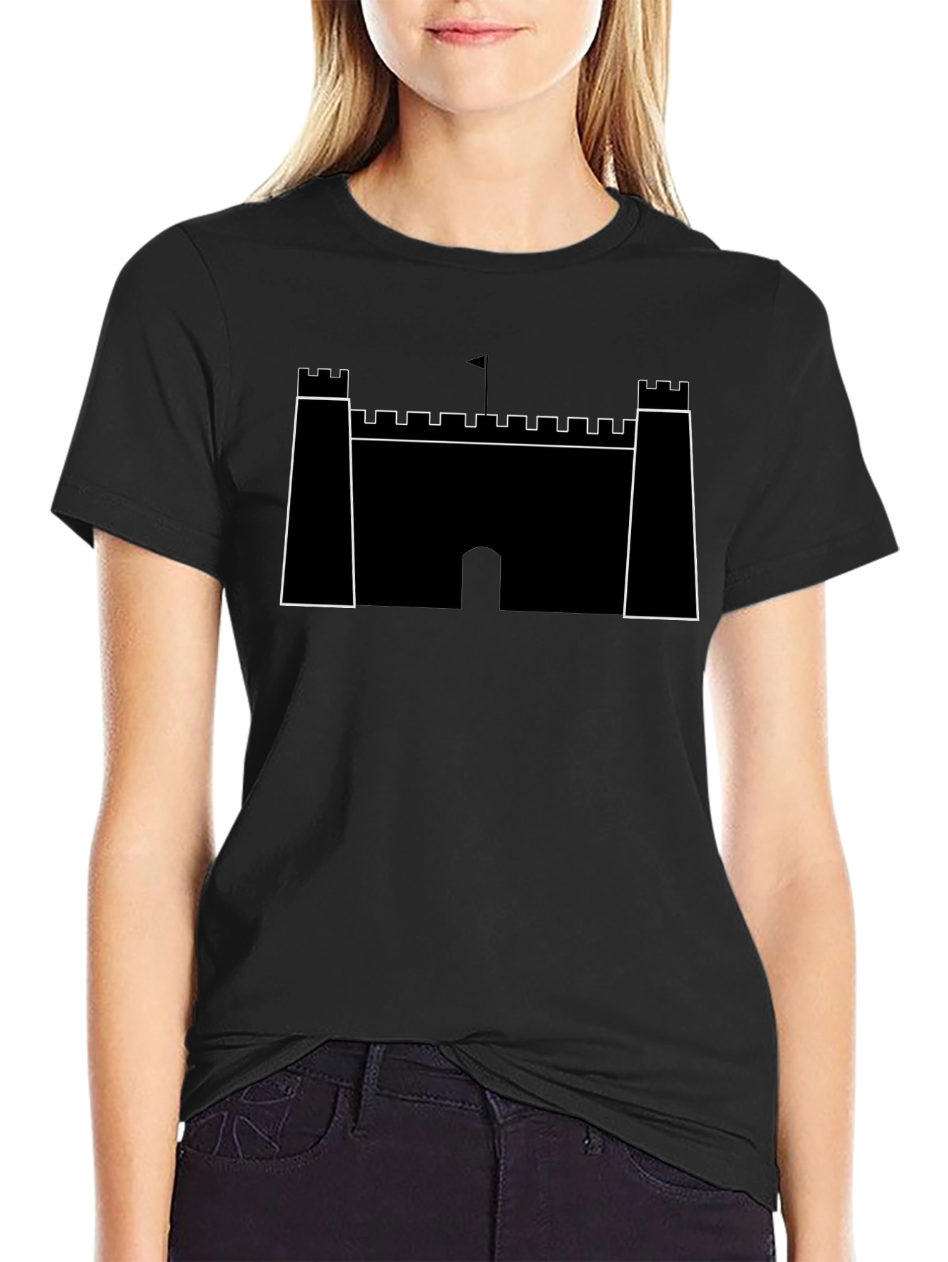 Black Castle Graphic Tee - Classic Black T-Shirt view 2