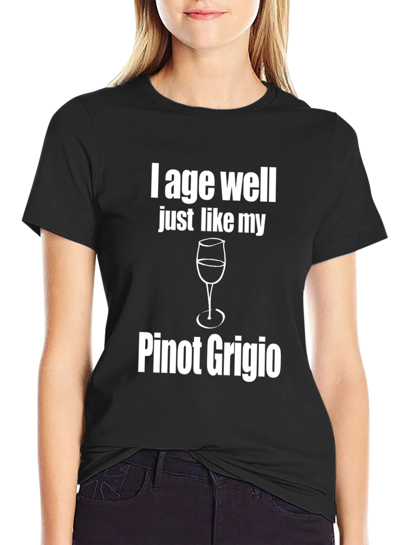 Black I Age Well Pinot Grigio Graphic T-Shirt view 2