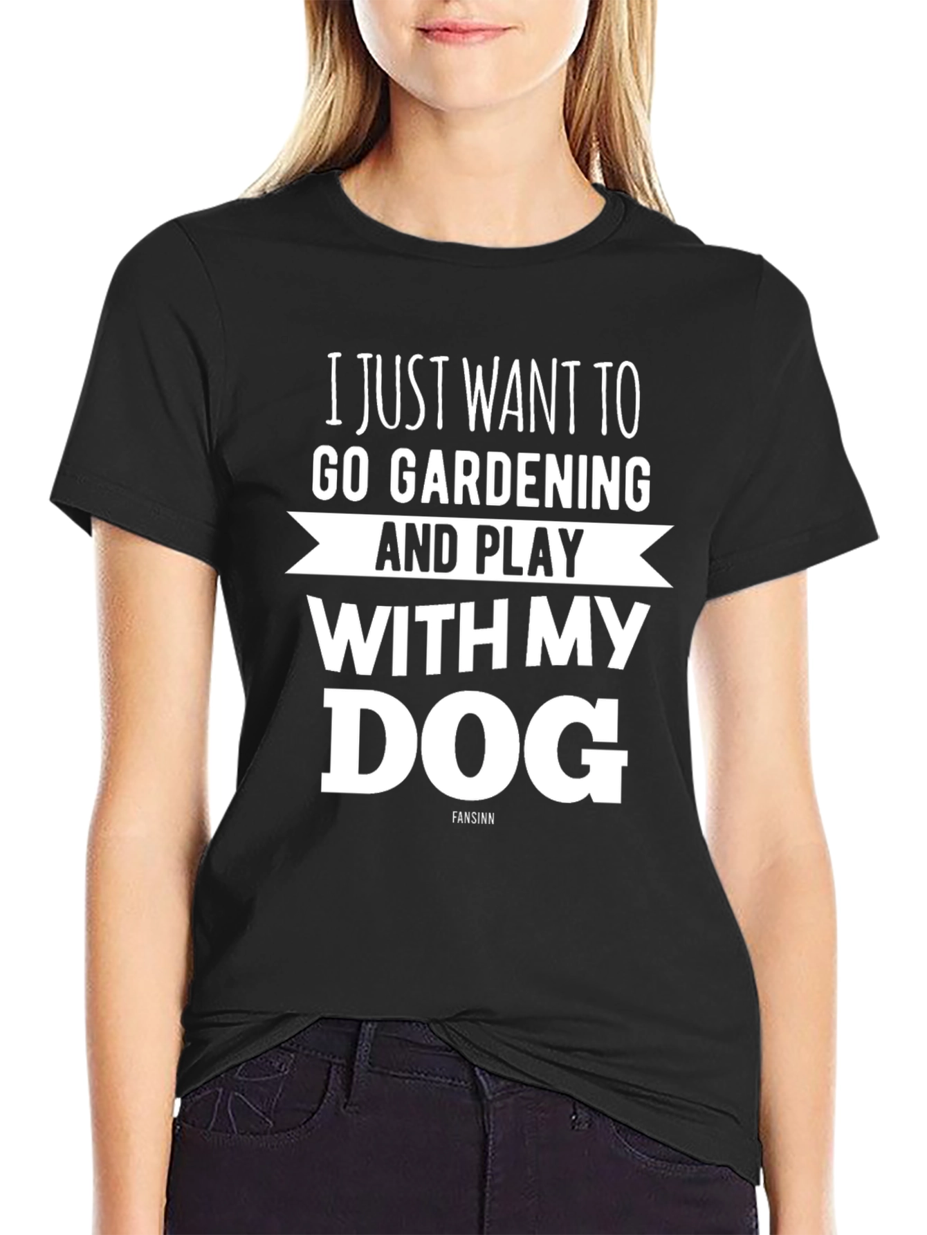 Black Gardening & Dog Lover T-Shirt view 2