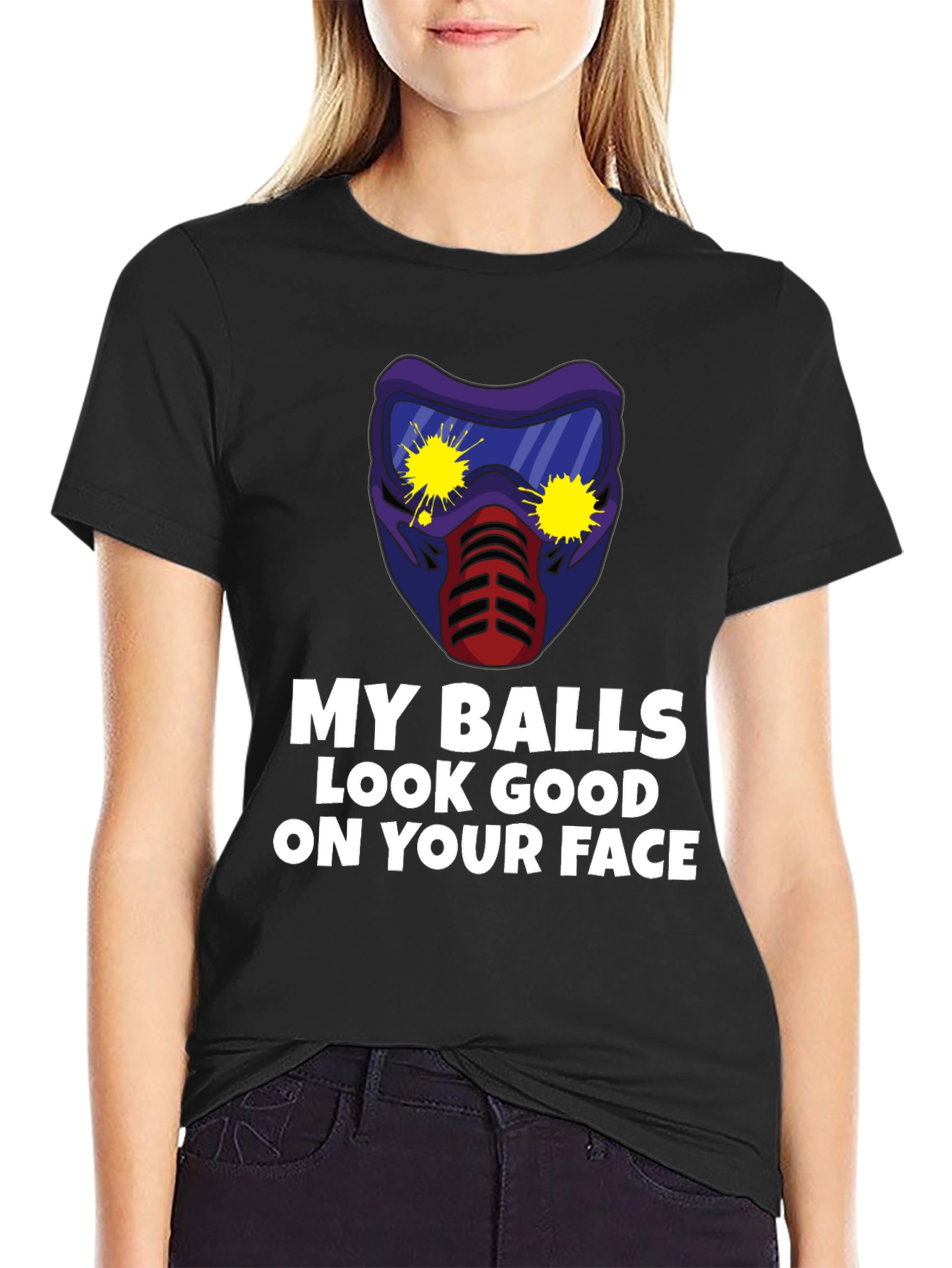 Black My Balls Look Good on Your Face T-Shirt view 2