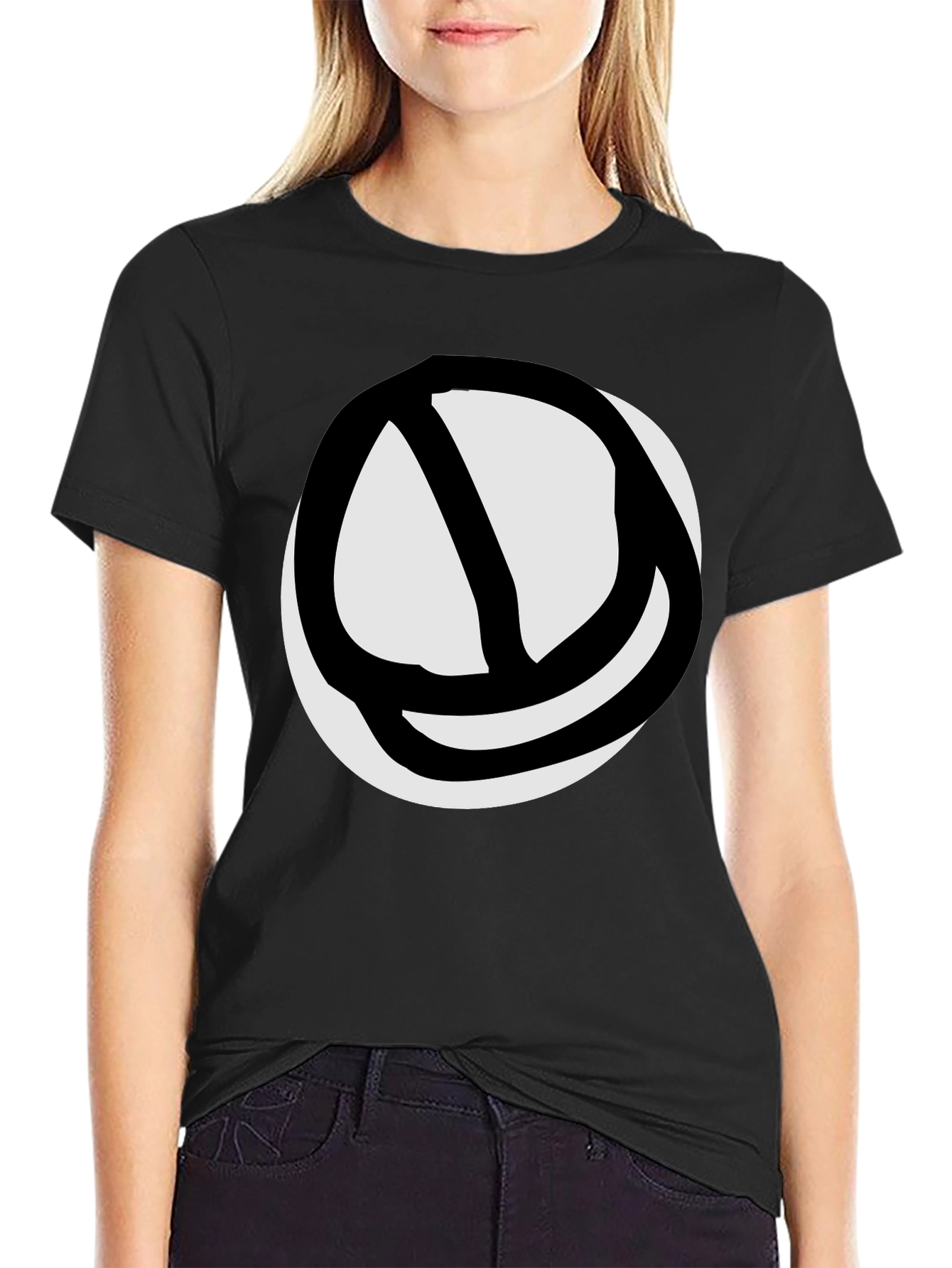Black Abstract Circle Graphic Tee - Black view 2
