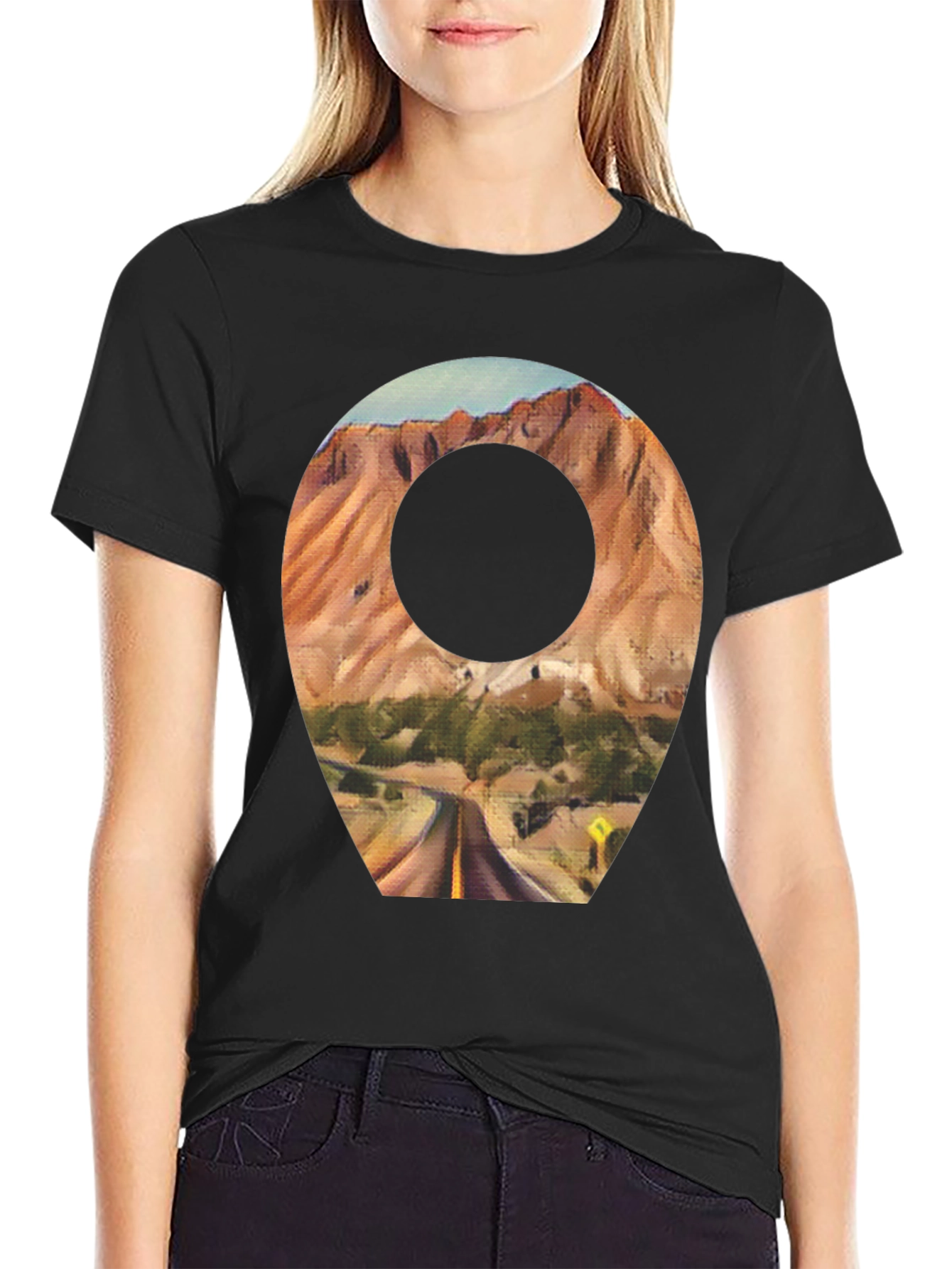 Scenic Route T-Shirt - Black Cotton Blend - 2