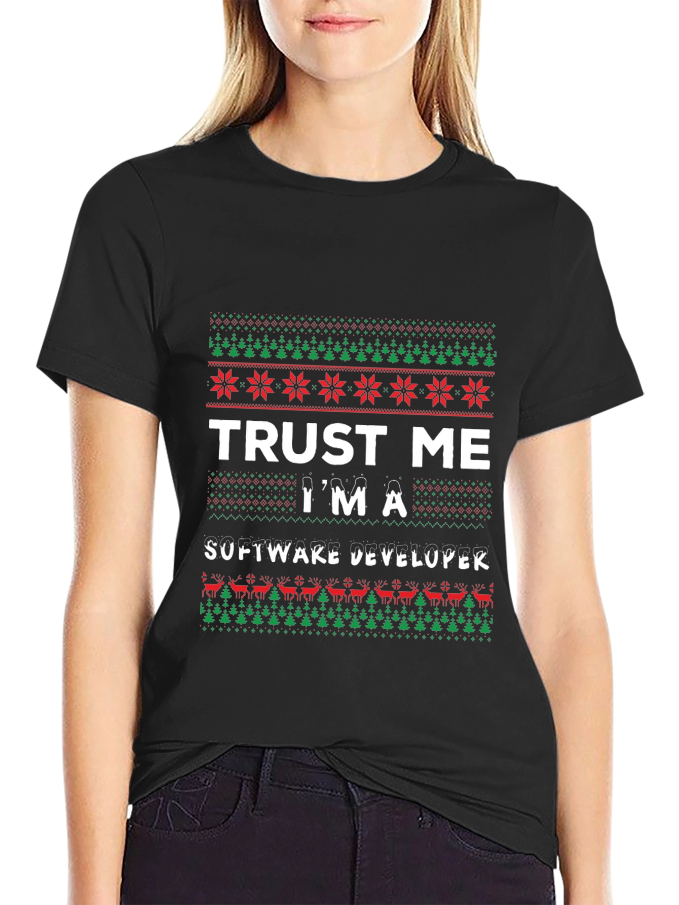 Trust Me I'm A Software Developer Ugly Christmas Sweater T-Shirt - 2