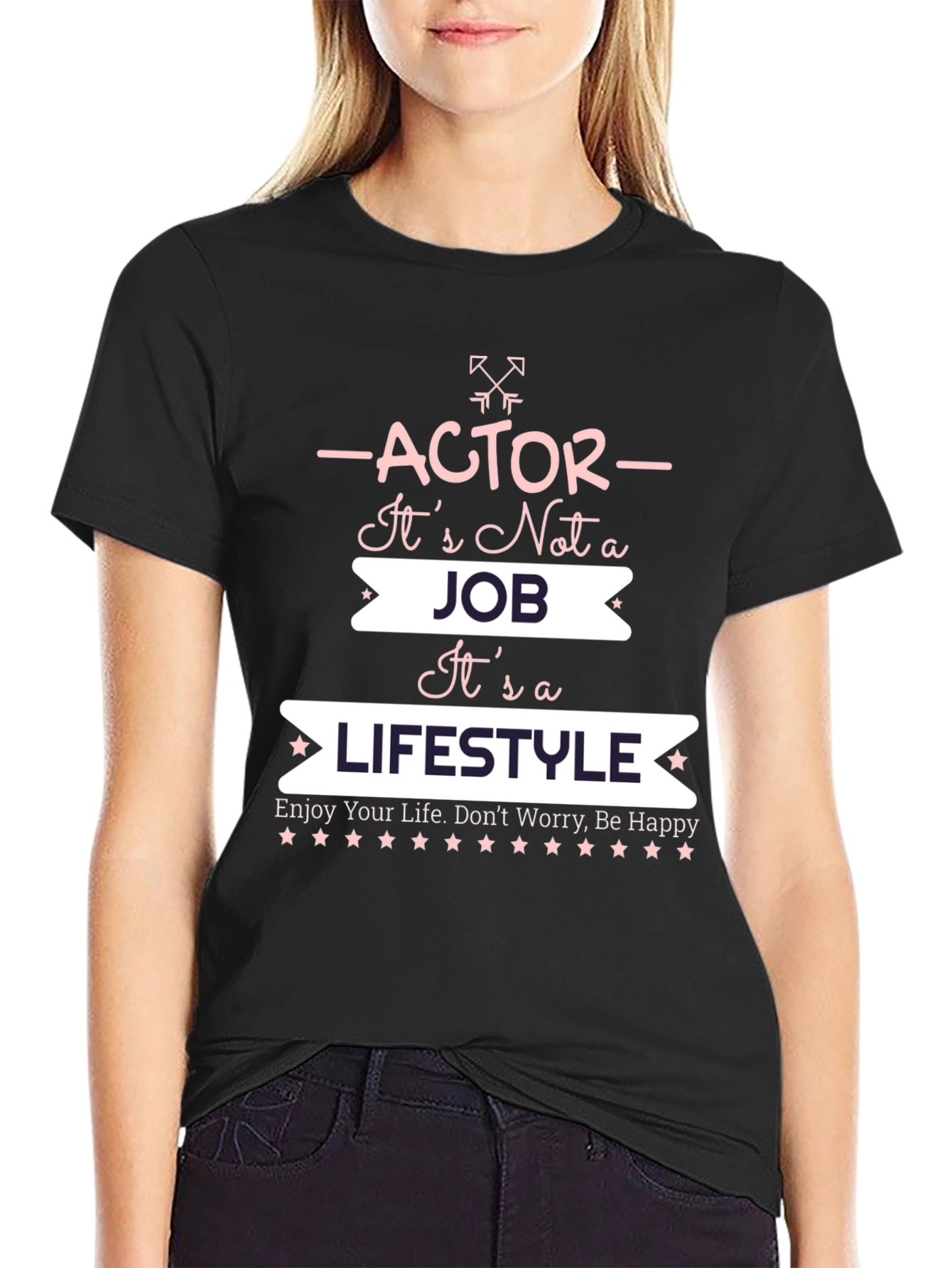 Black Actor Lifestyle Black T-Shirt view 2