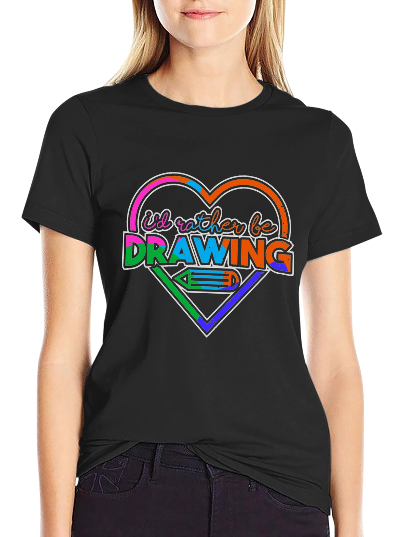 I'd Rather Be Drawing T-Shirt - Artistic Graphic Tee - 2