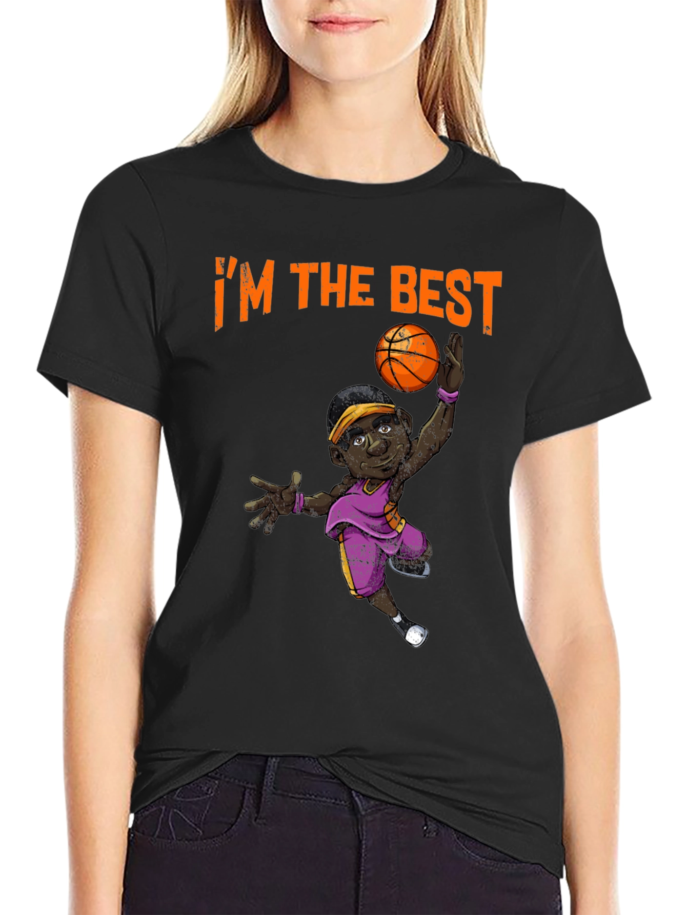 Black I'm The Best Basketball T-Shirt view 2