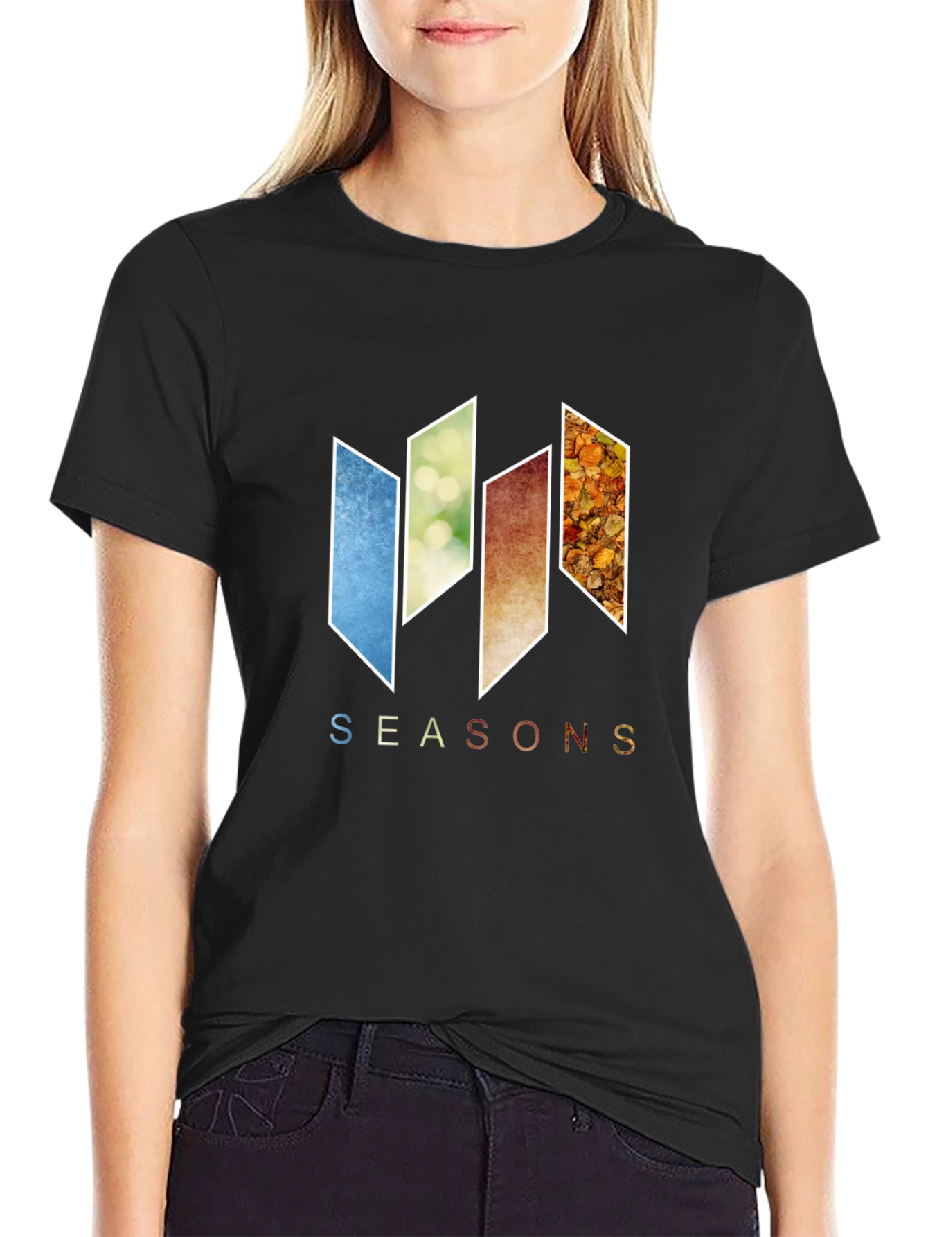 Black Seasons Graphic Print Black Tee view 2