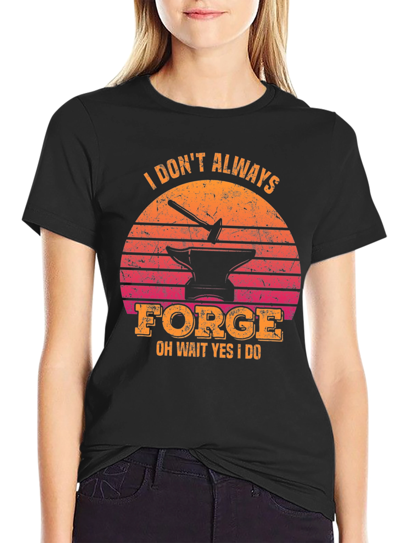 Black Funny Blacksmith T-Shirt - "I Don't Always Forge" view 2
