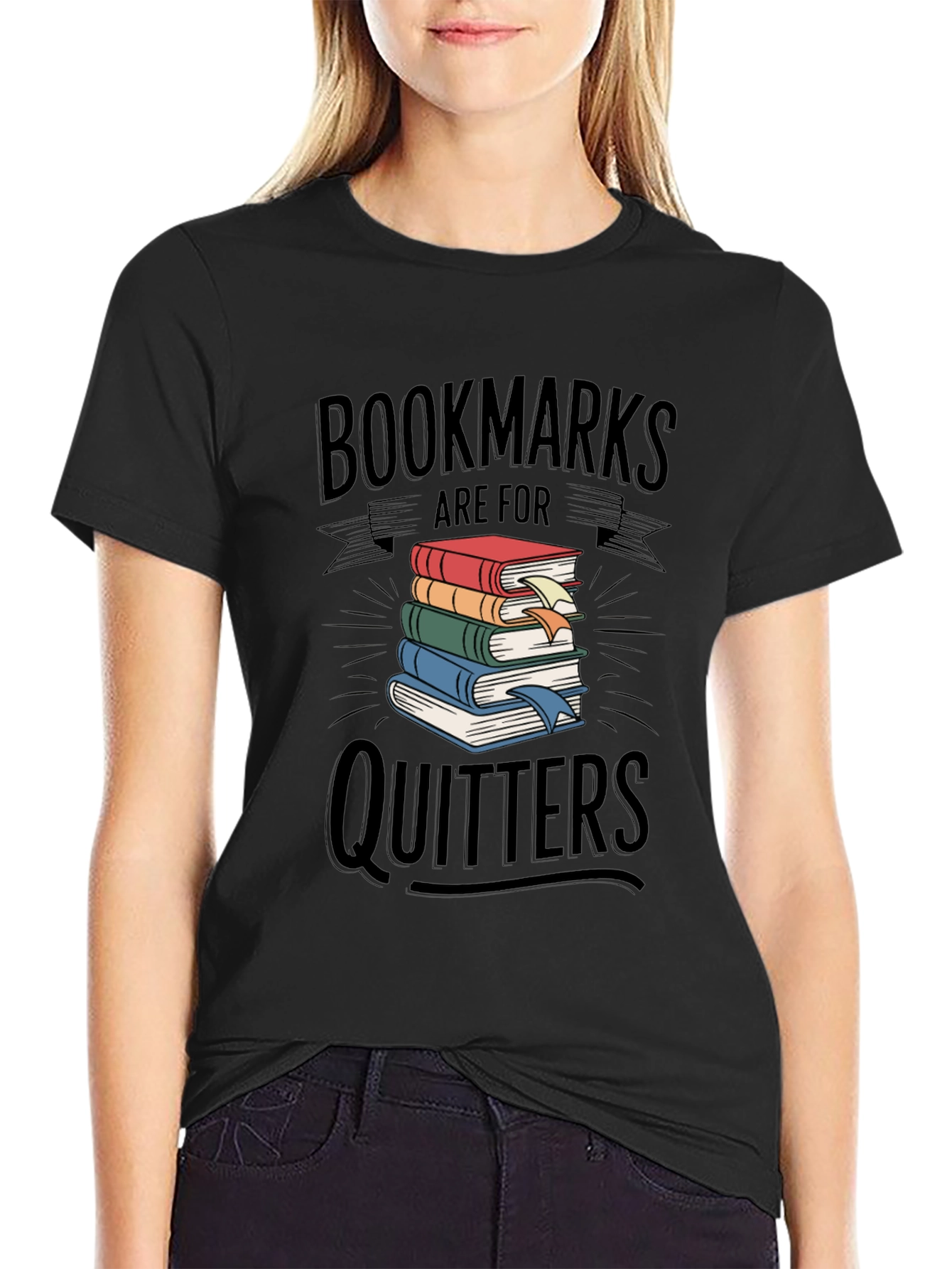 Black Bookmarks are for Quitters Graphic T-Shirt view 2