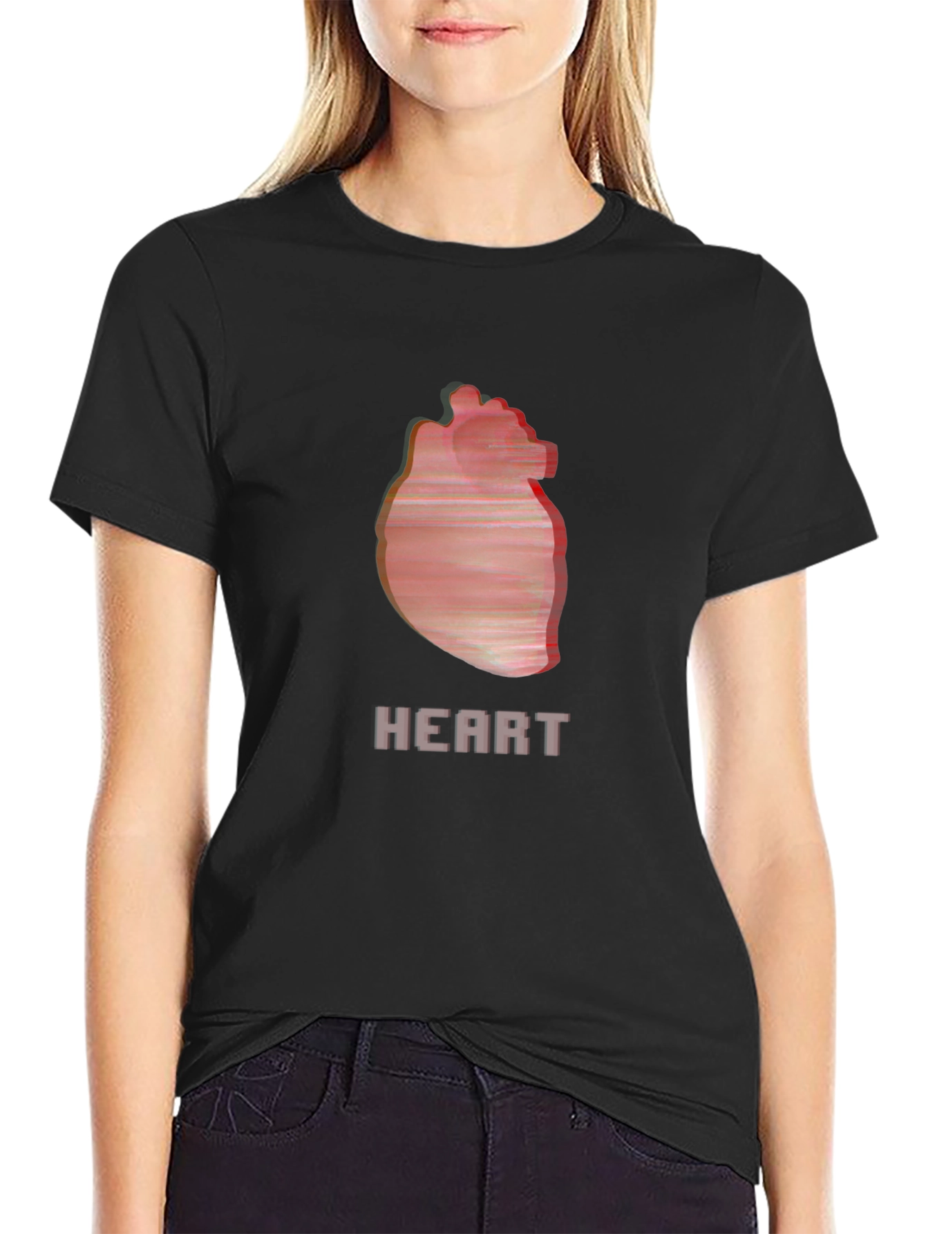 Black Heart Graphic Black T-Shirt view 2