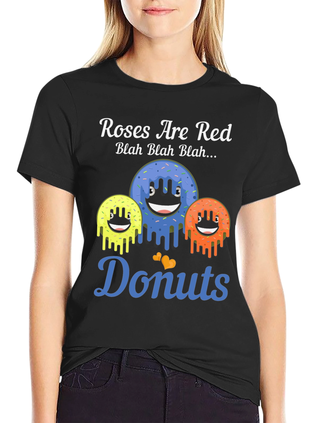 Black Roses are Red Donuts Graphic T-Shirt view 2