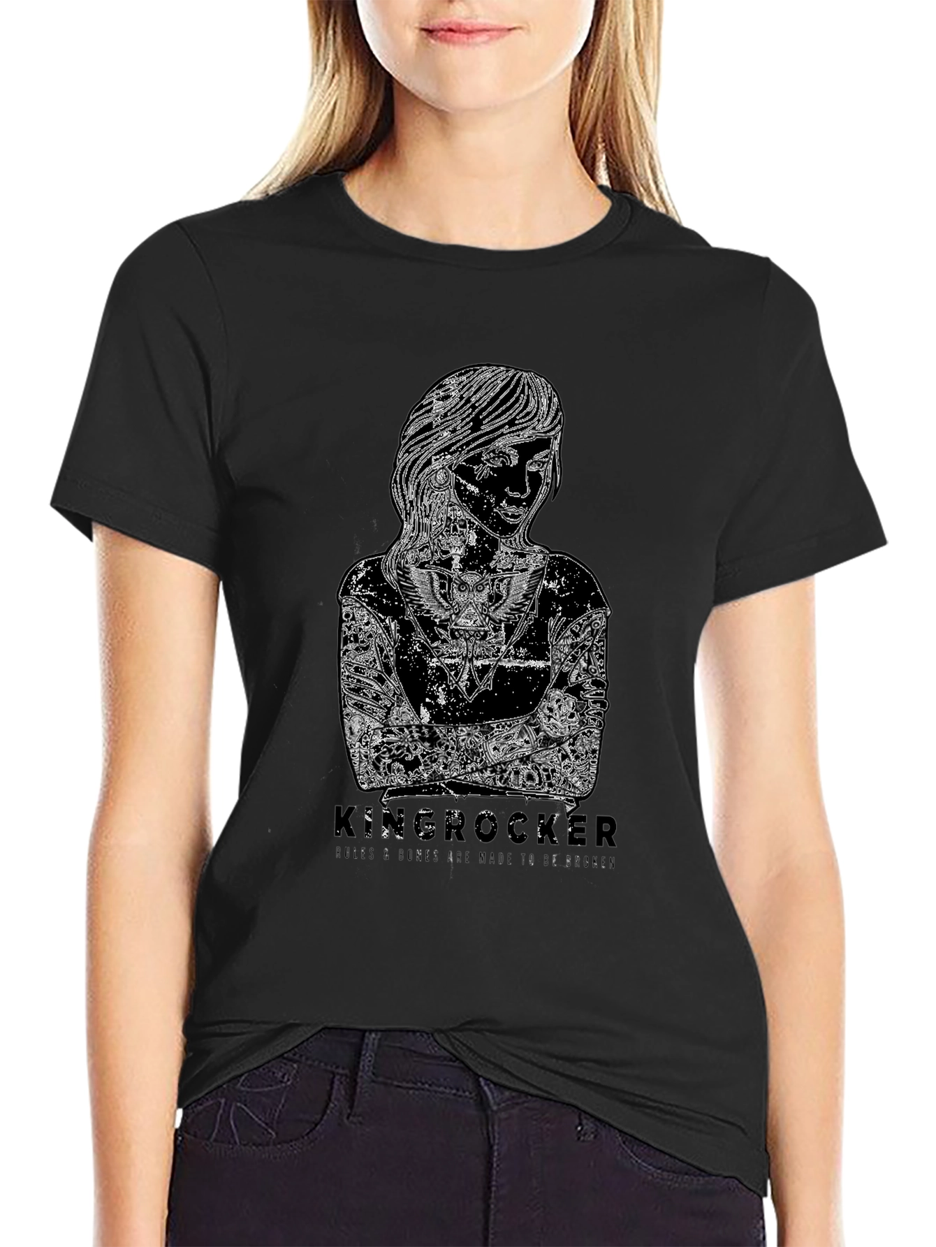 Black Kinserocker Graphic Print Black T-Shirt view 2