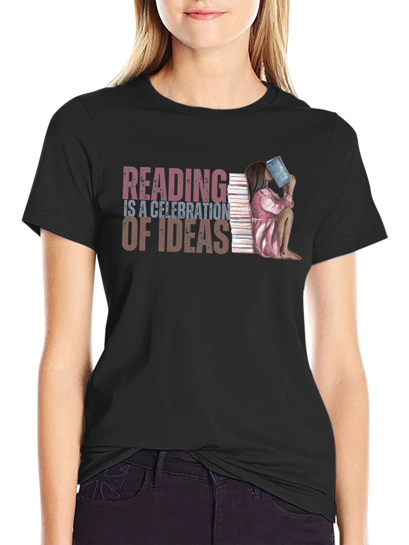Black Reading is Celebration of Ideas T-Shirt view 2