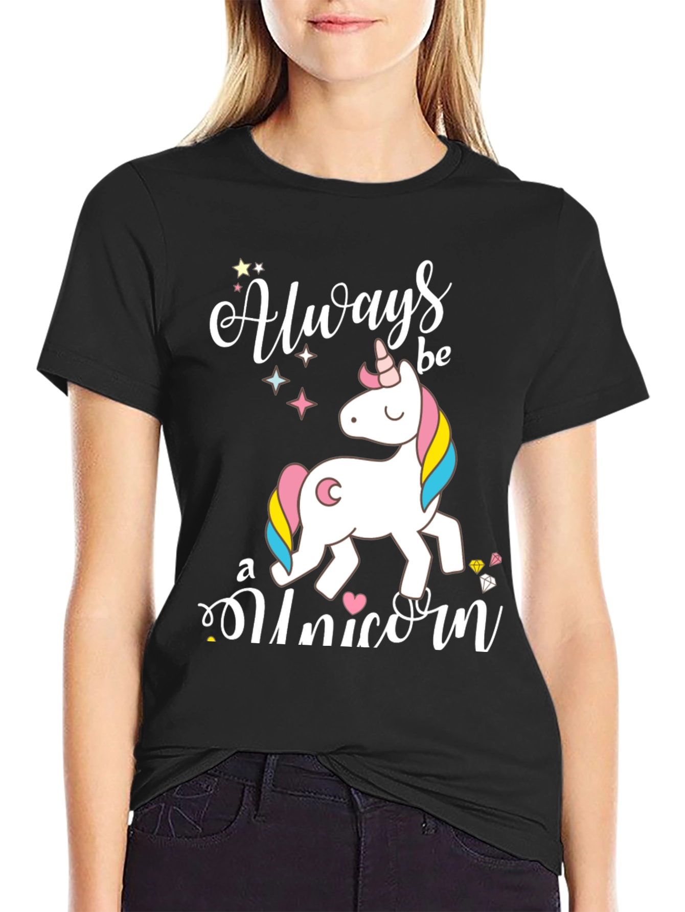 Black Always Be A Unicorn Graphic Tee view 2