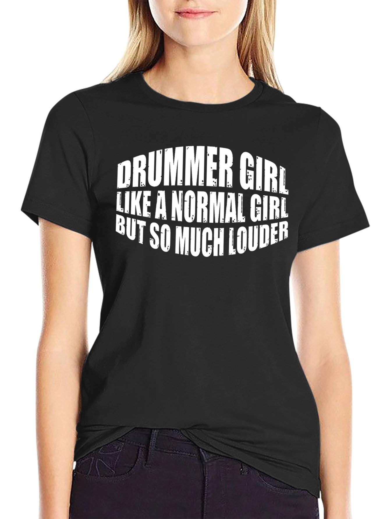 Black Drummer Girl T-Shirt - Loud & Proud! view 2