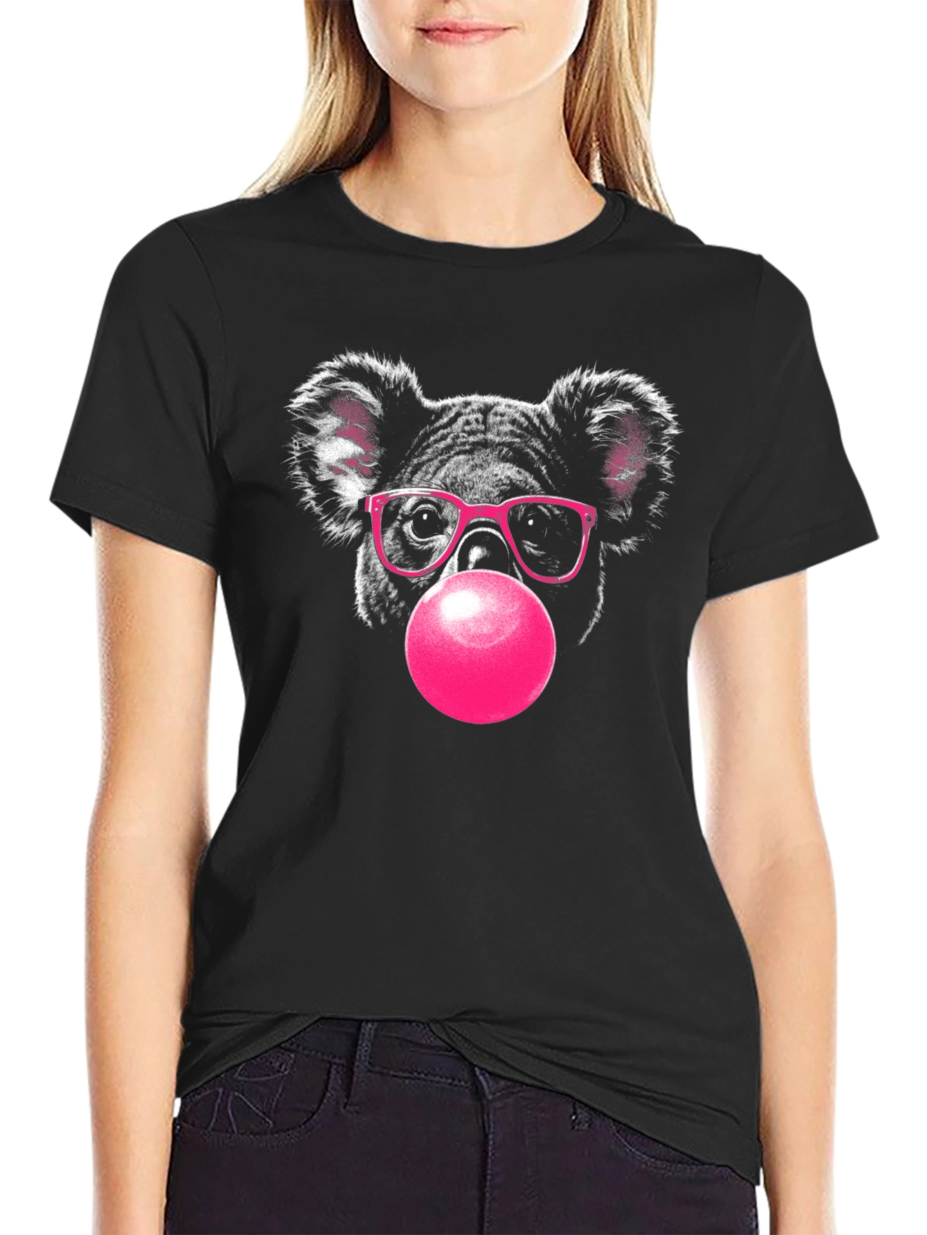 Black Koala Bubble Gum Graphic Tee view 2