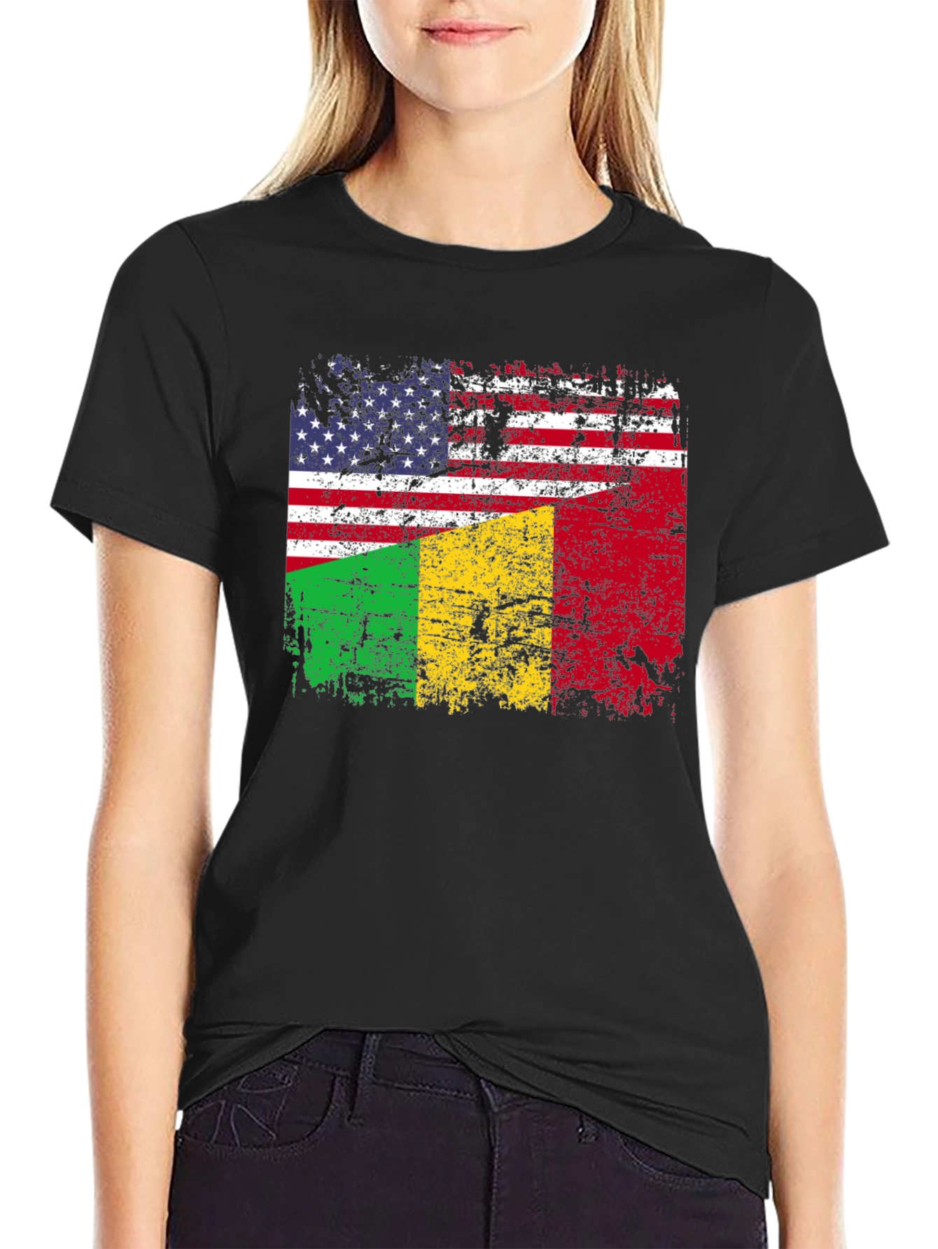 USA & Mali Flag Graphic T-Shirt - 2