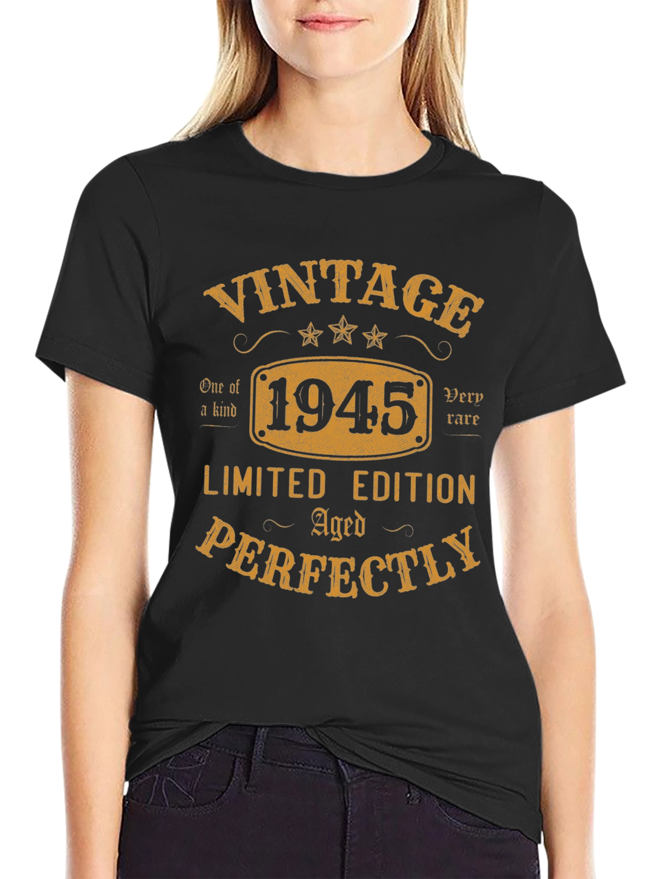 Black Vintage 1945 Limited Edition Graphic T-Shirt view 2