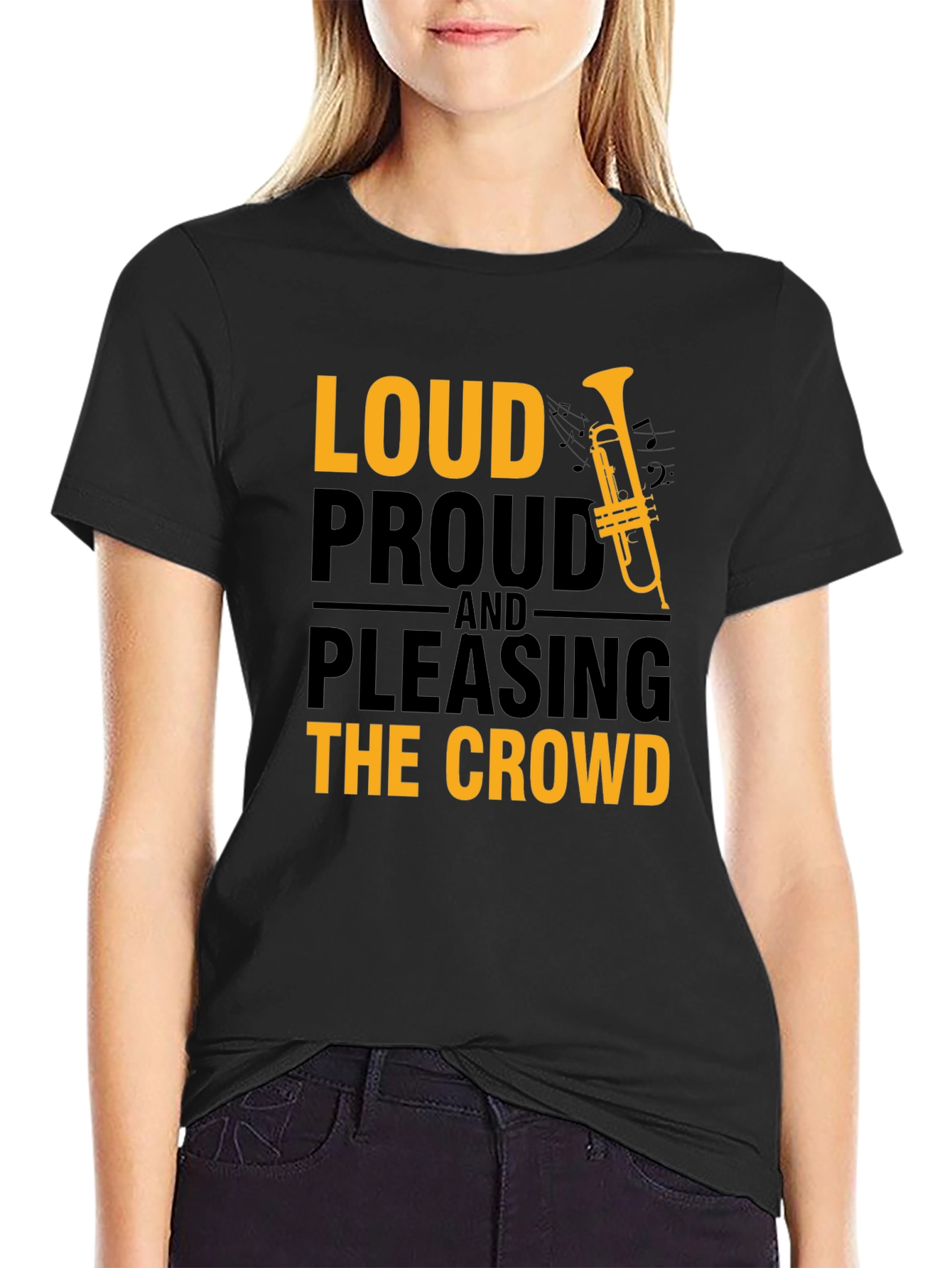 Black Loud Proud T-Shirt - Musician Graphic Tee view 2