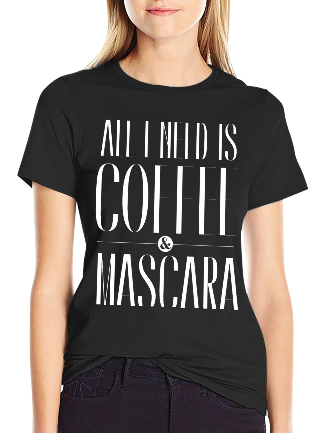 Black Coffee & Mascara Graphic Tee - Black view 2