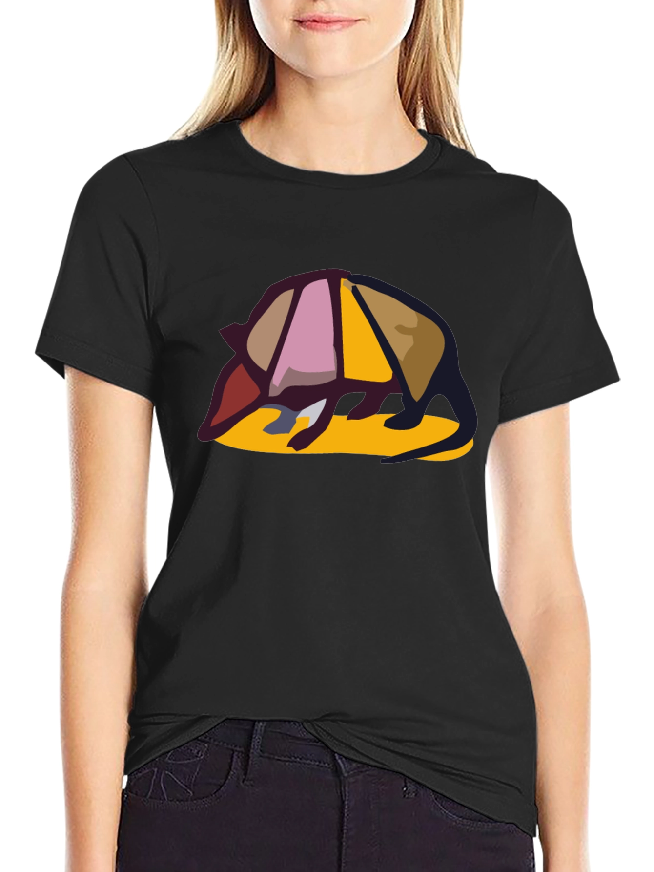Black Armadillo Graphic Tee - Unique Design, Casual Style view 2