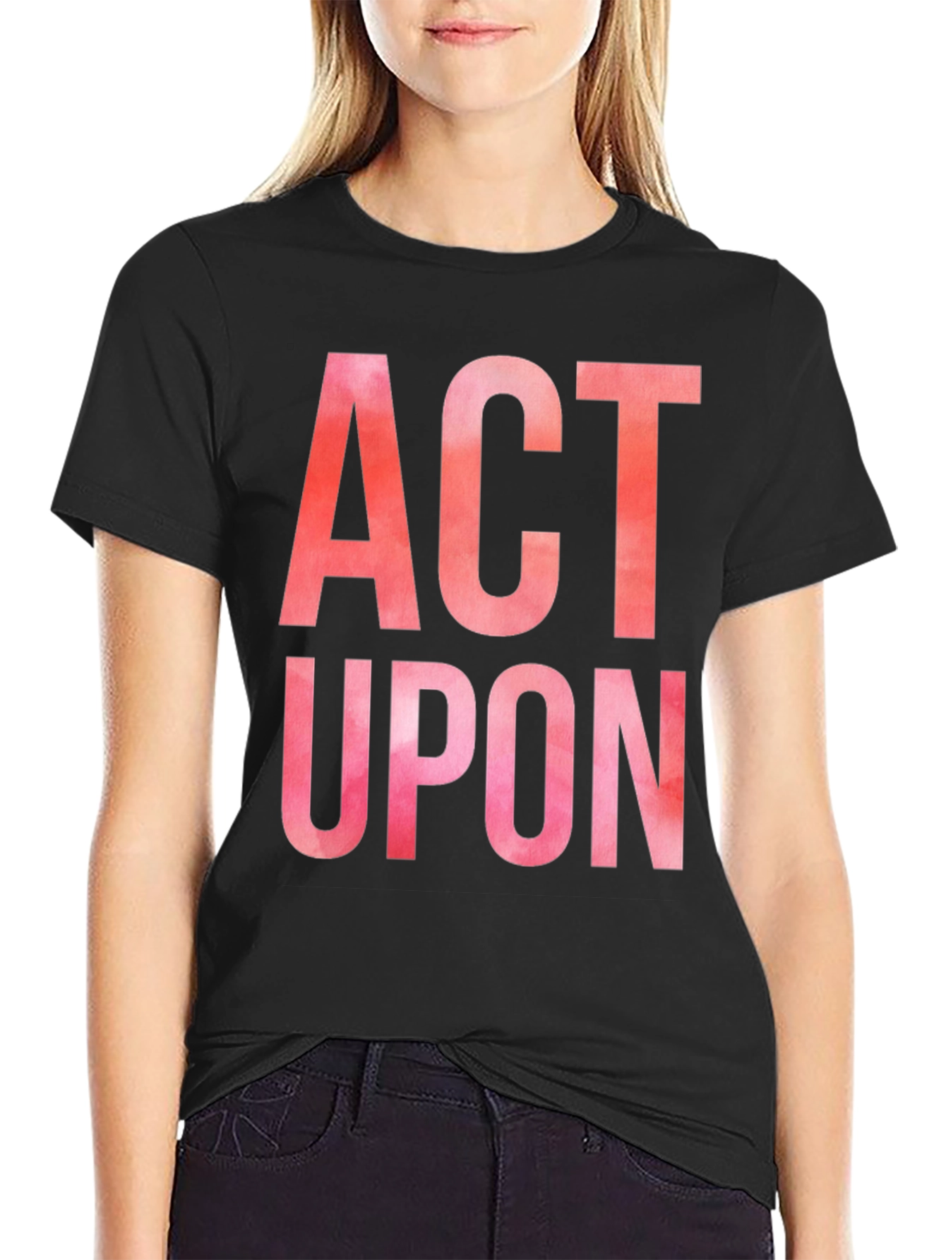 Black Act Upon Graphic Tee - Bold Statement Shirt view 2